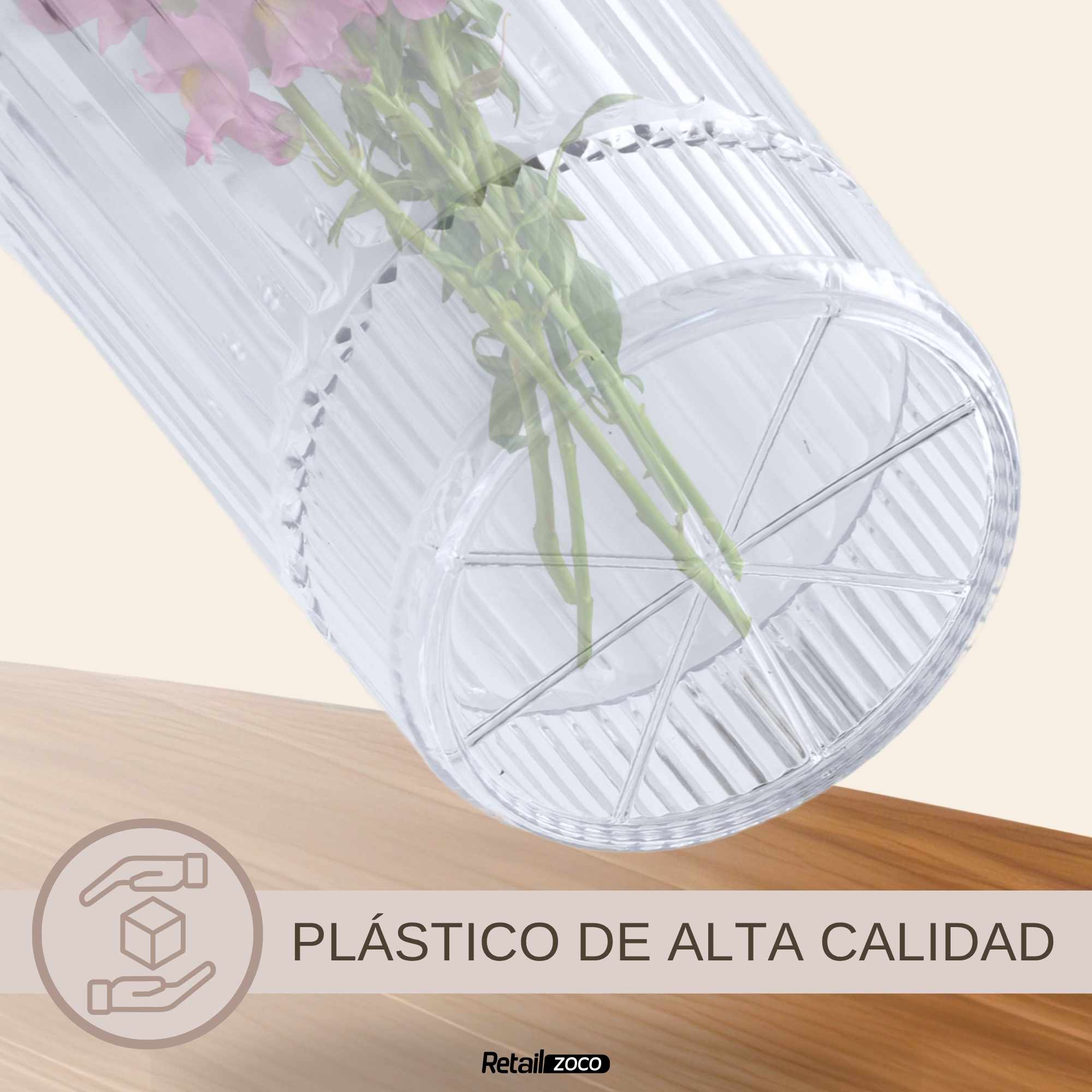 Jarrón De plástico para Flores Transparente - imagen 6