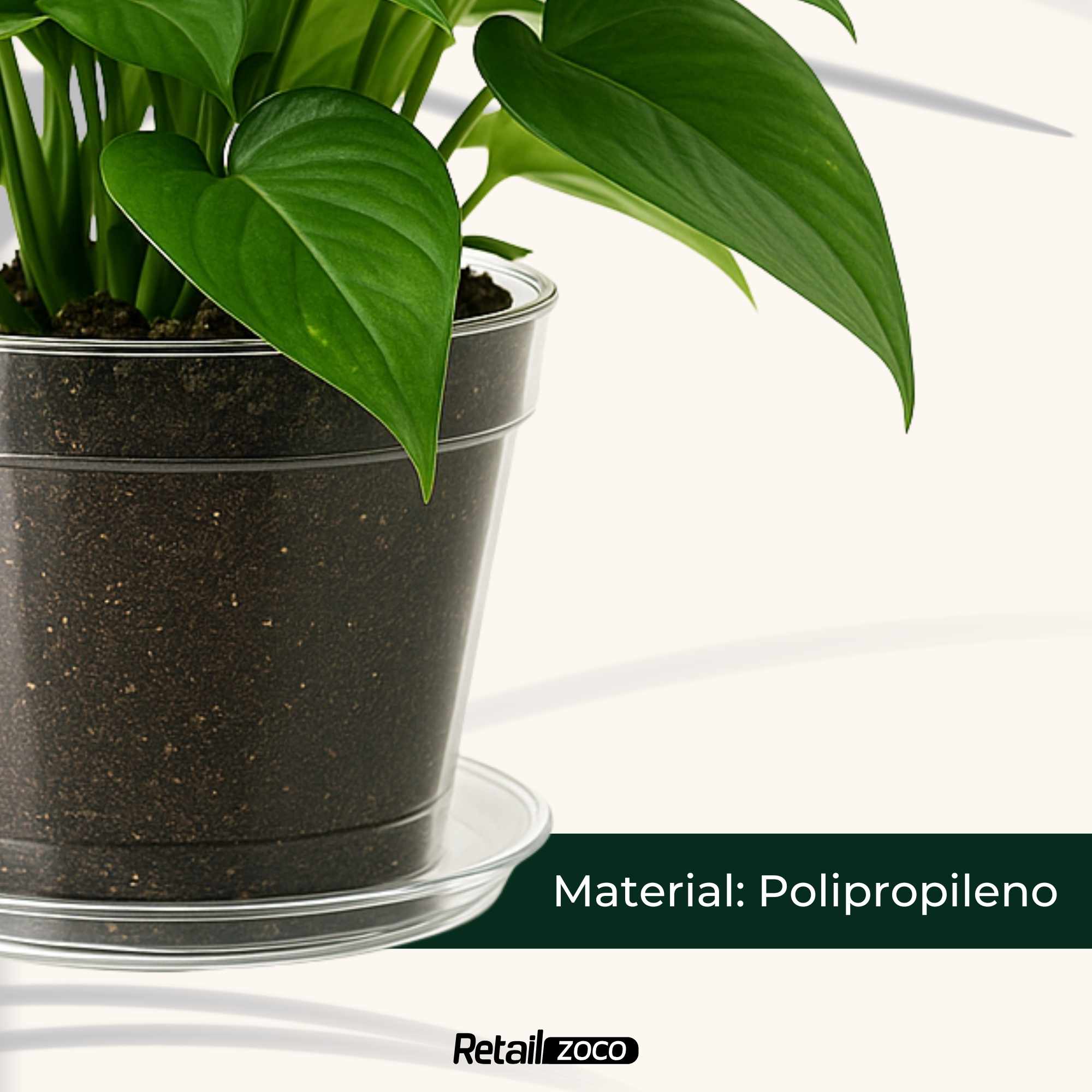 Maceta de plástico Transparente 20 cm - imagen 4