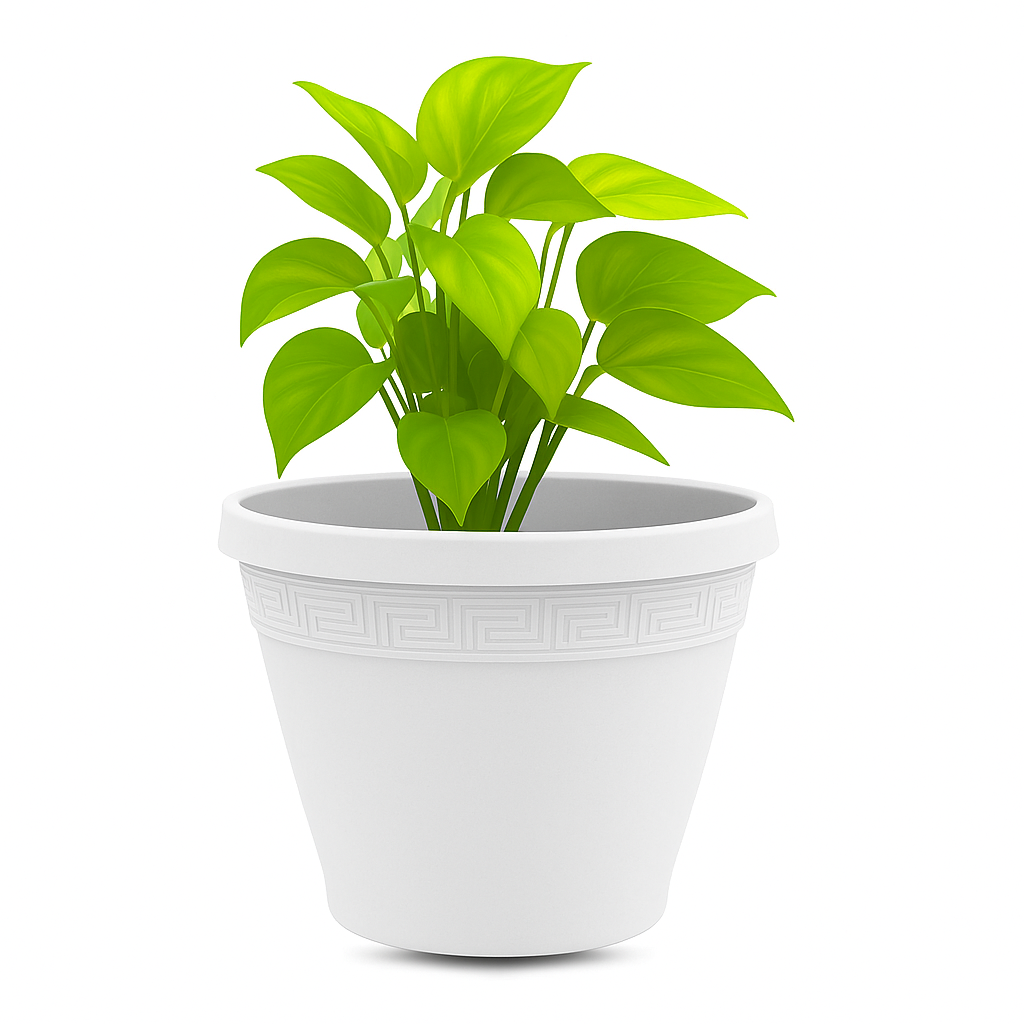 Macetero redondo de plastico 35 cm Blanco