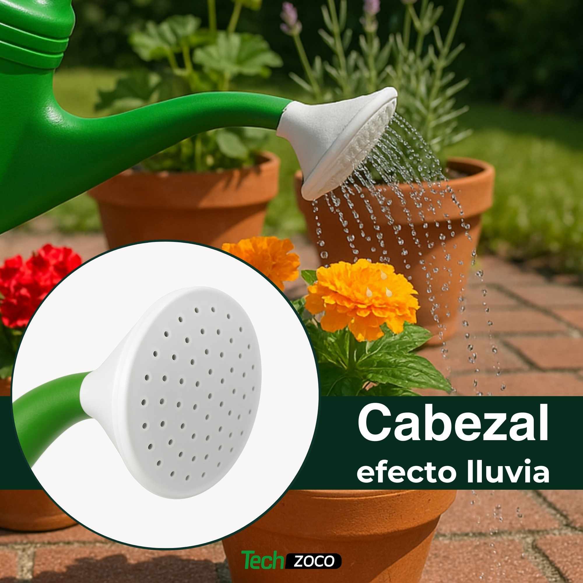 Regadera de plastico 9 Litros Verde - imagen 3