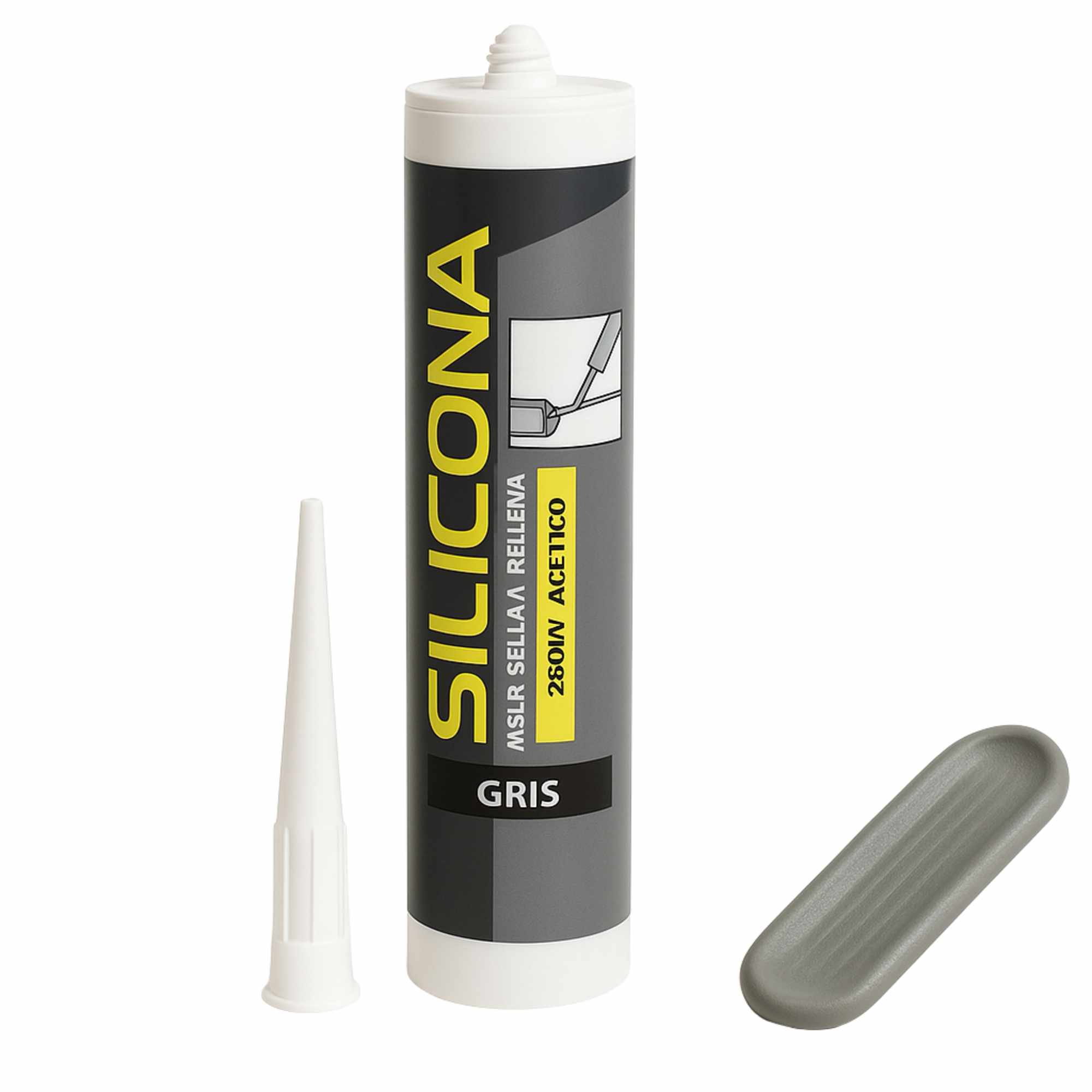 Bote silicona gris 280 ml
