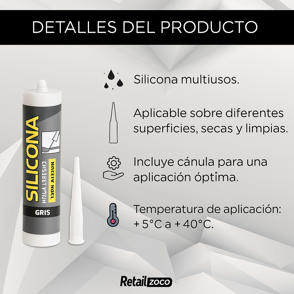 Bote silicona gris 280 ml - imagen 3