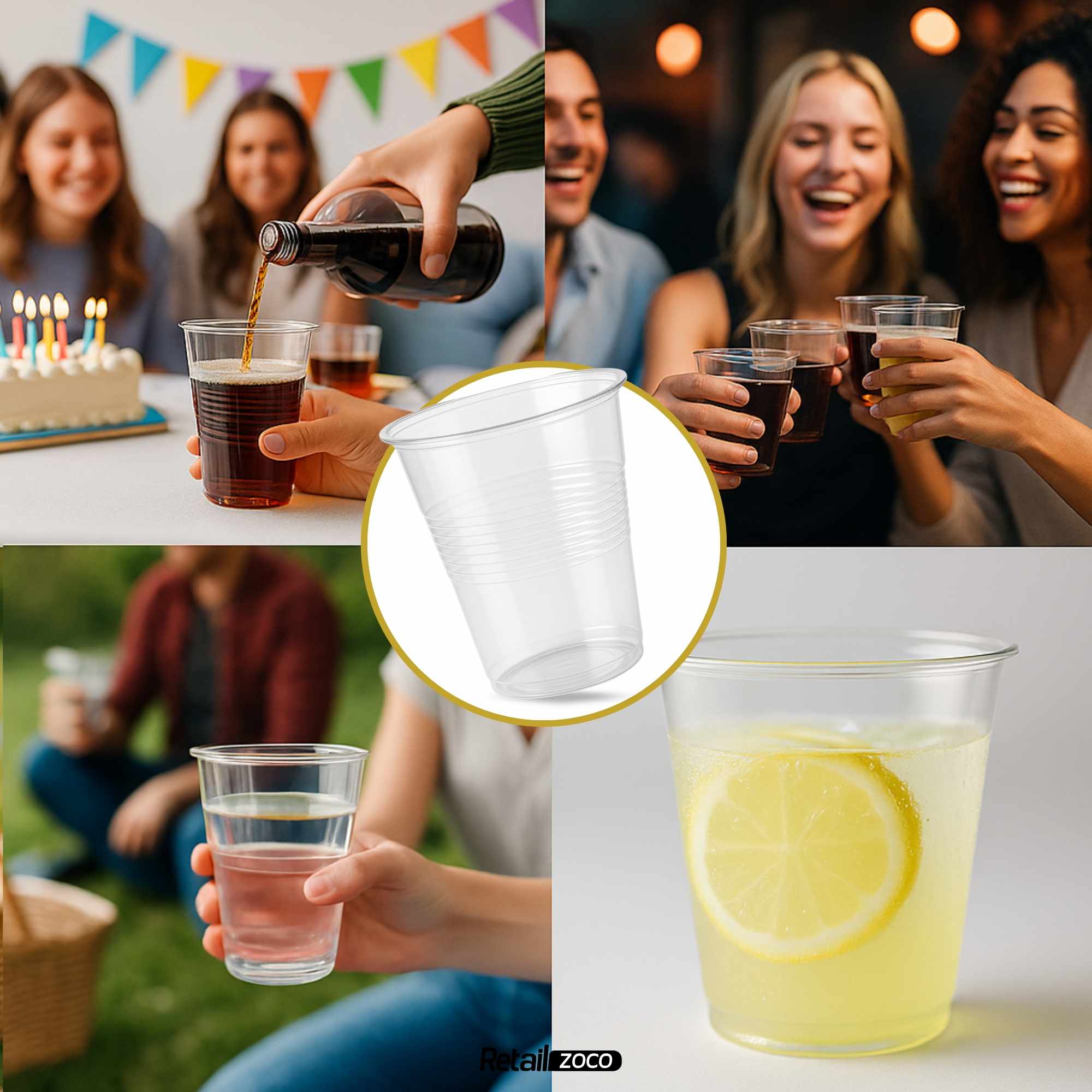Vasos Desechables Plástico 200 cc 50 unidades transparentes - imagen 5