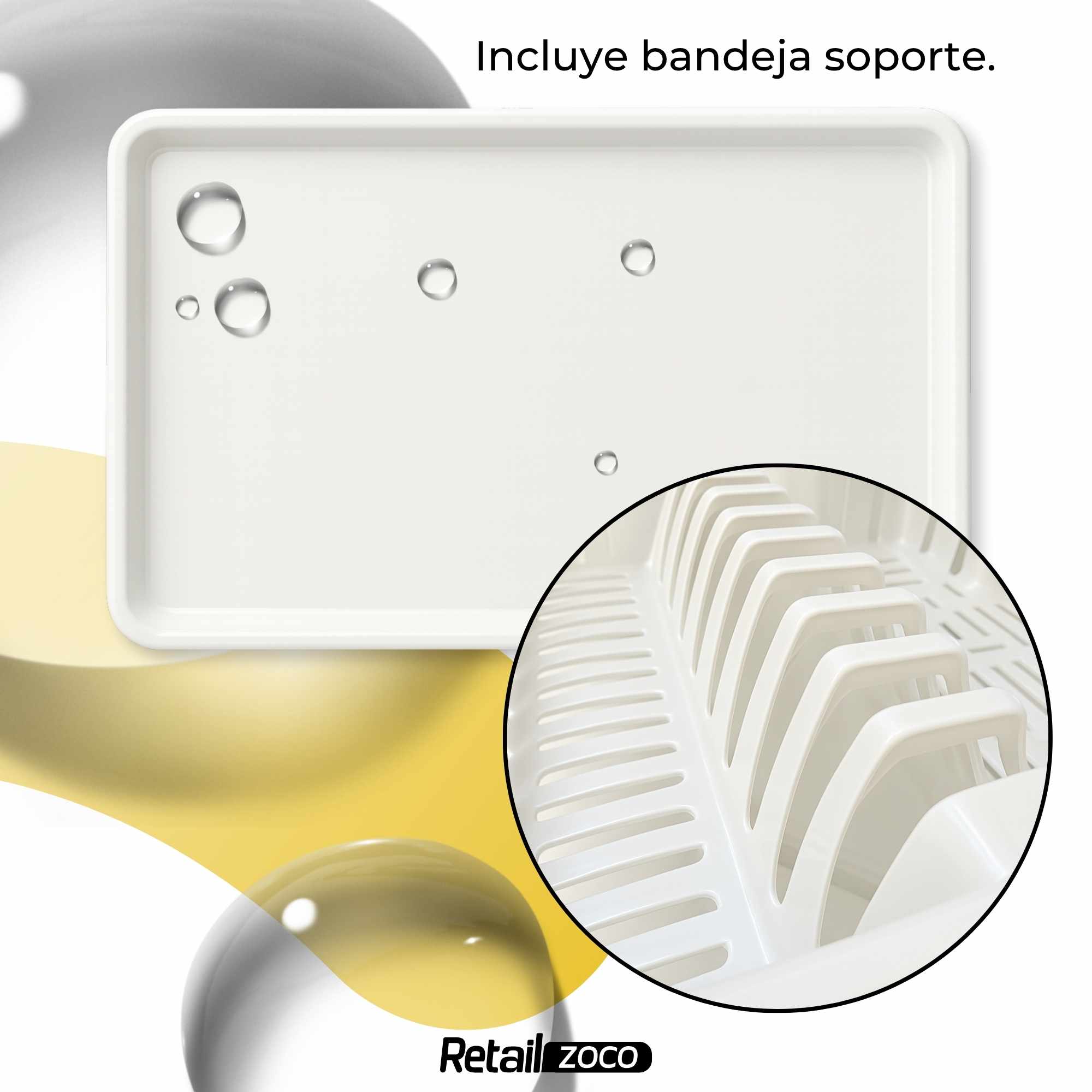 Escurreplato de plastico 45 x 29.7 cm Blanco - imagen 6