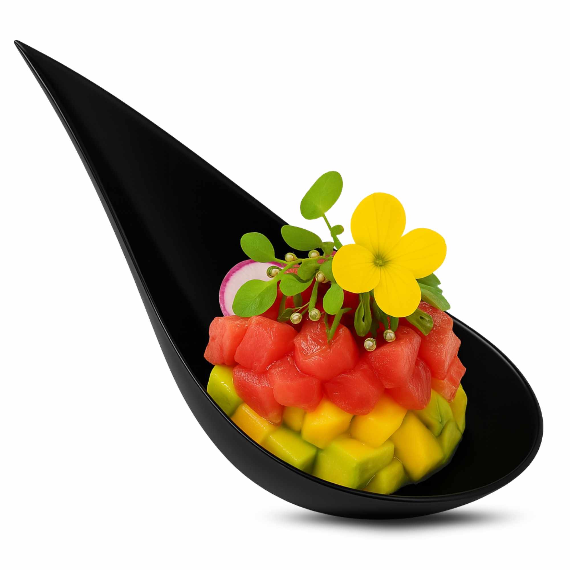 Cucharas Catering plástico Reciclable negro 50 unidades