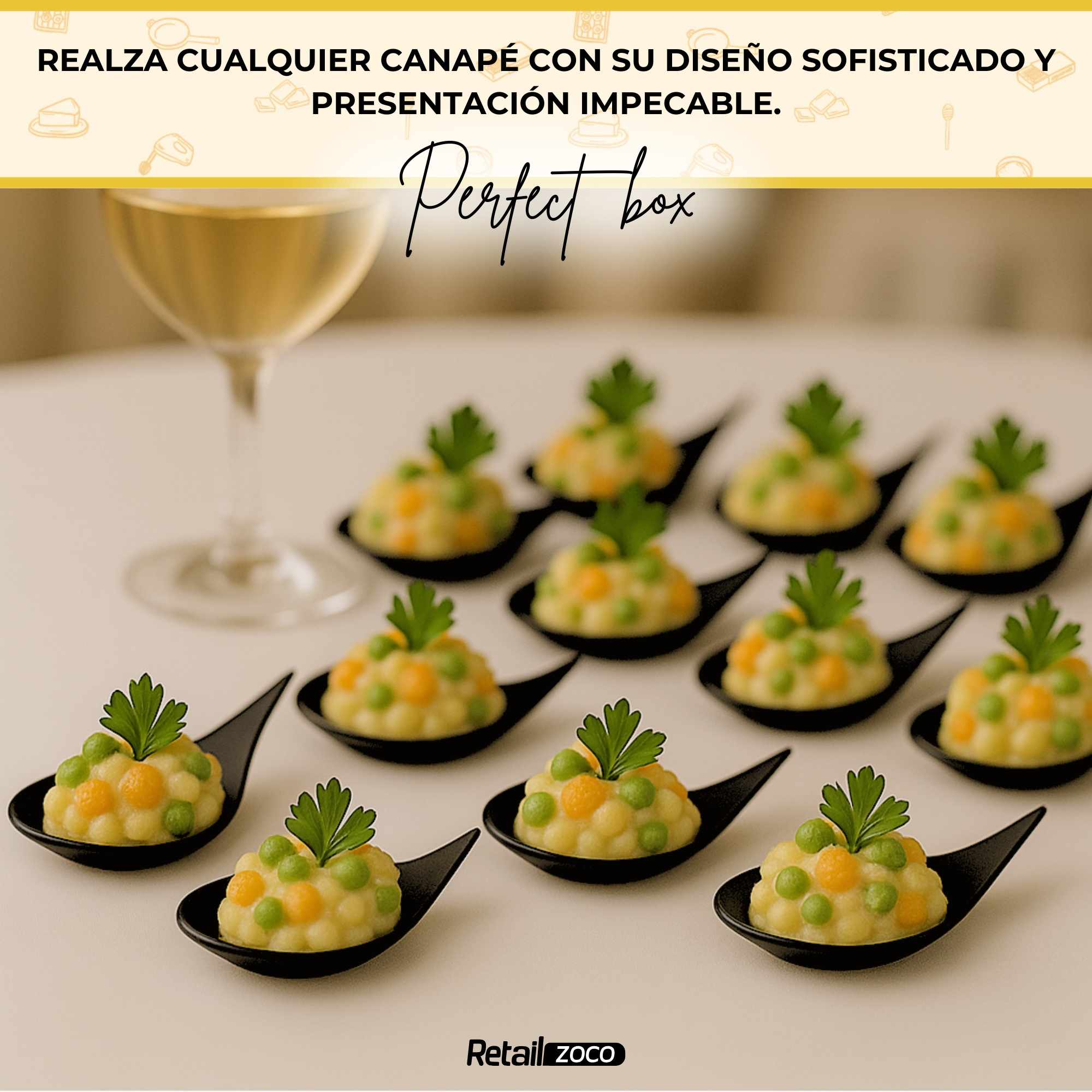 Cucharas Catering plástico Reciclable negro 50 unidades - imagen 5