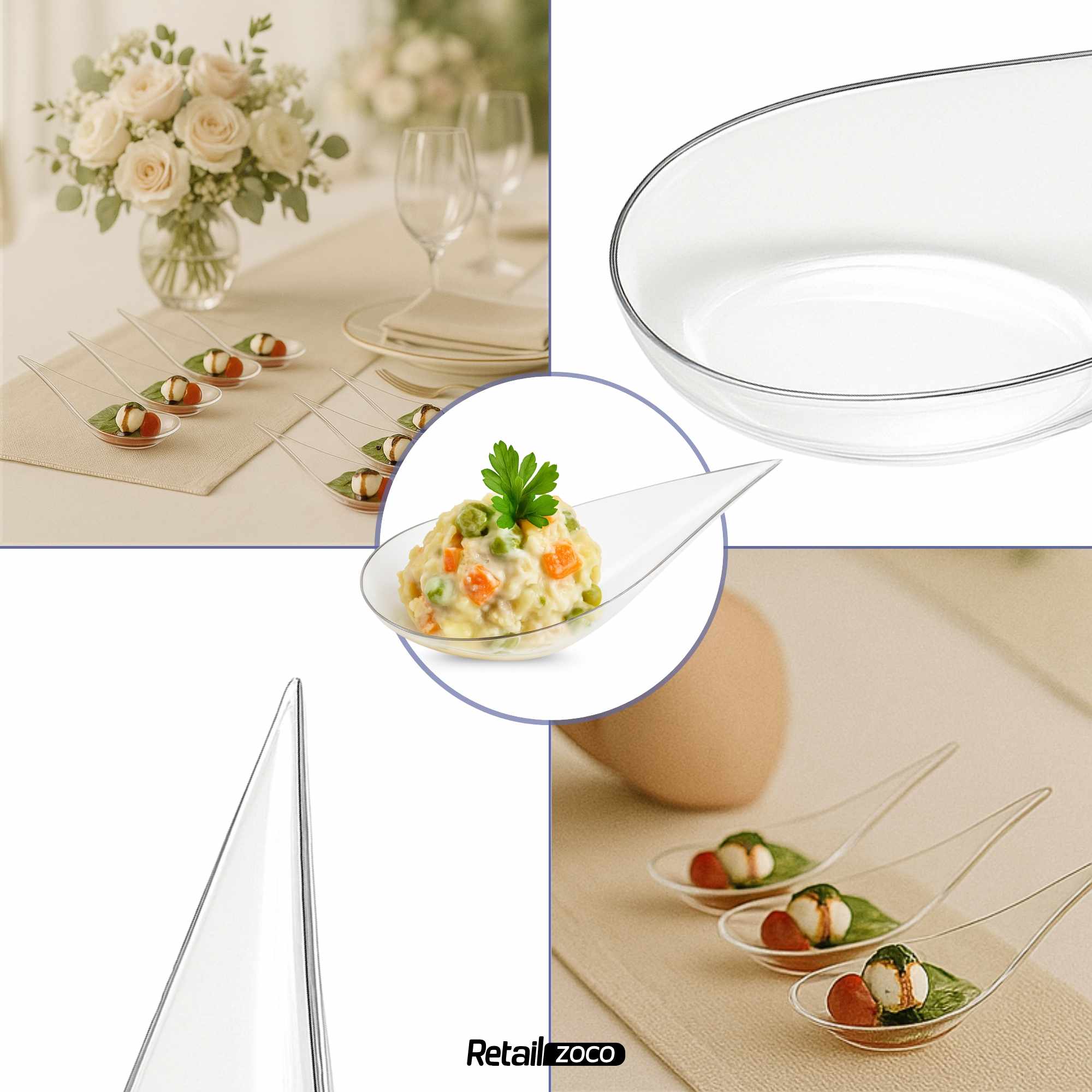 Cucharas Catering plástico Reciclable transparente 50 unidades - imagen 6