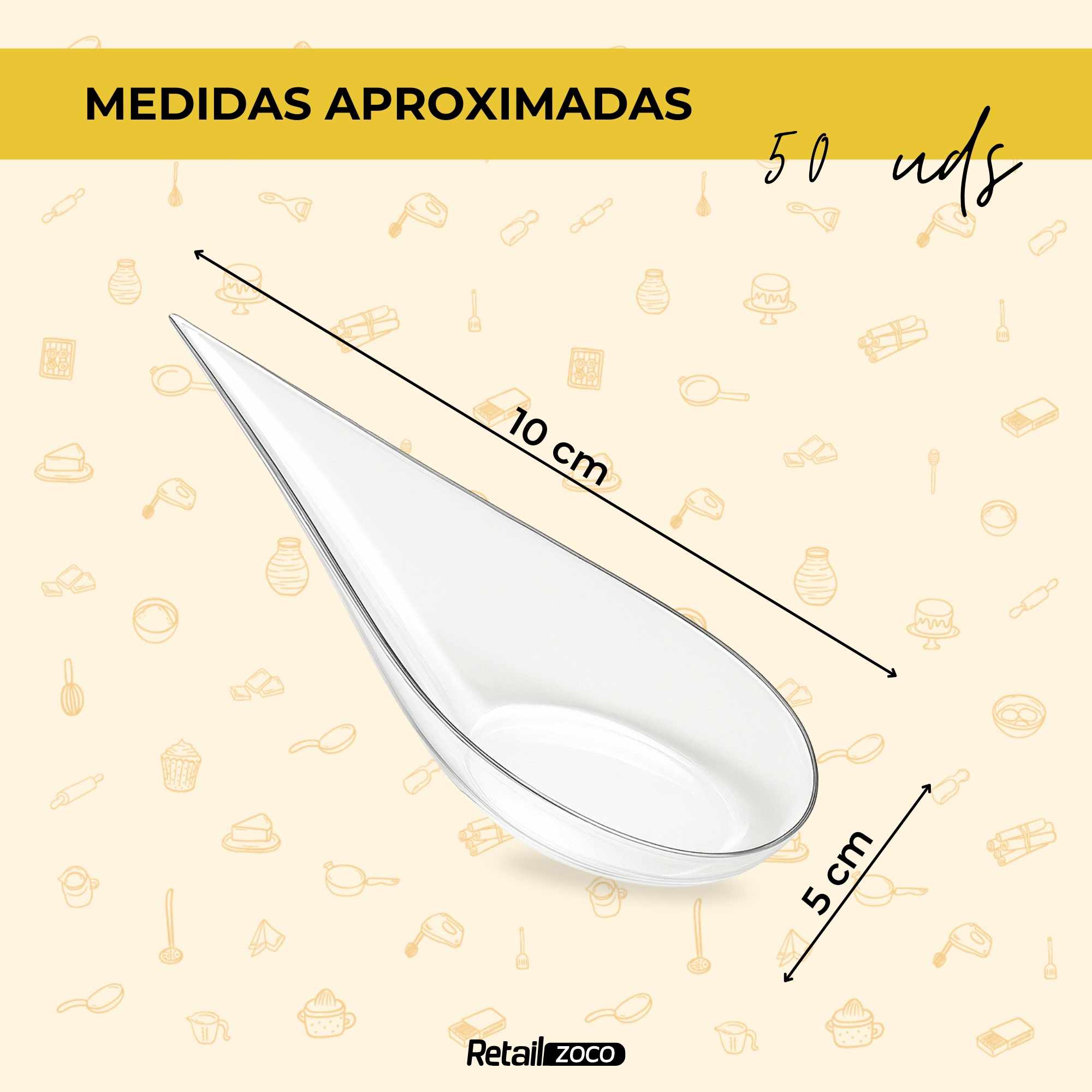 Cucharas Catering plástico Reciclable transparente 50 unidades - imagen 4