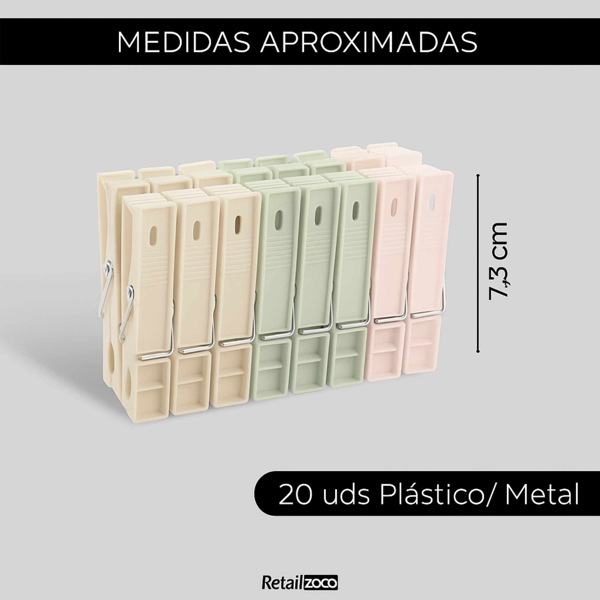 Pinzas para tender la ropa 20 unidades color pastel - imagen 5