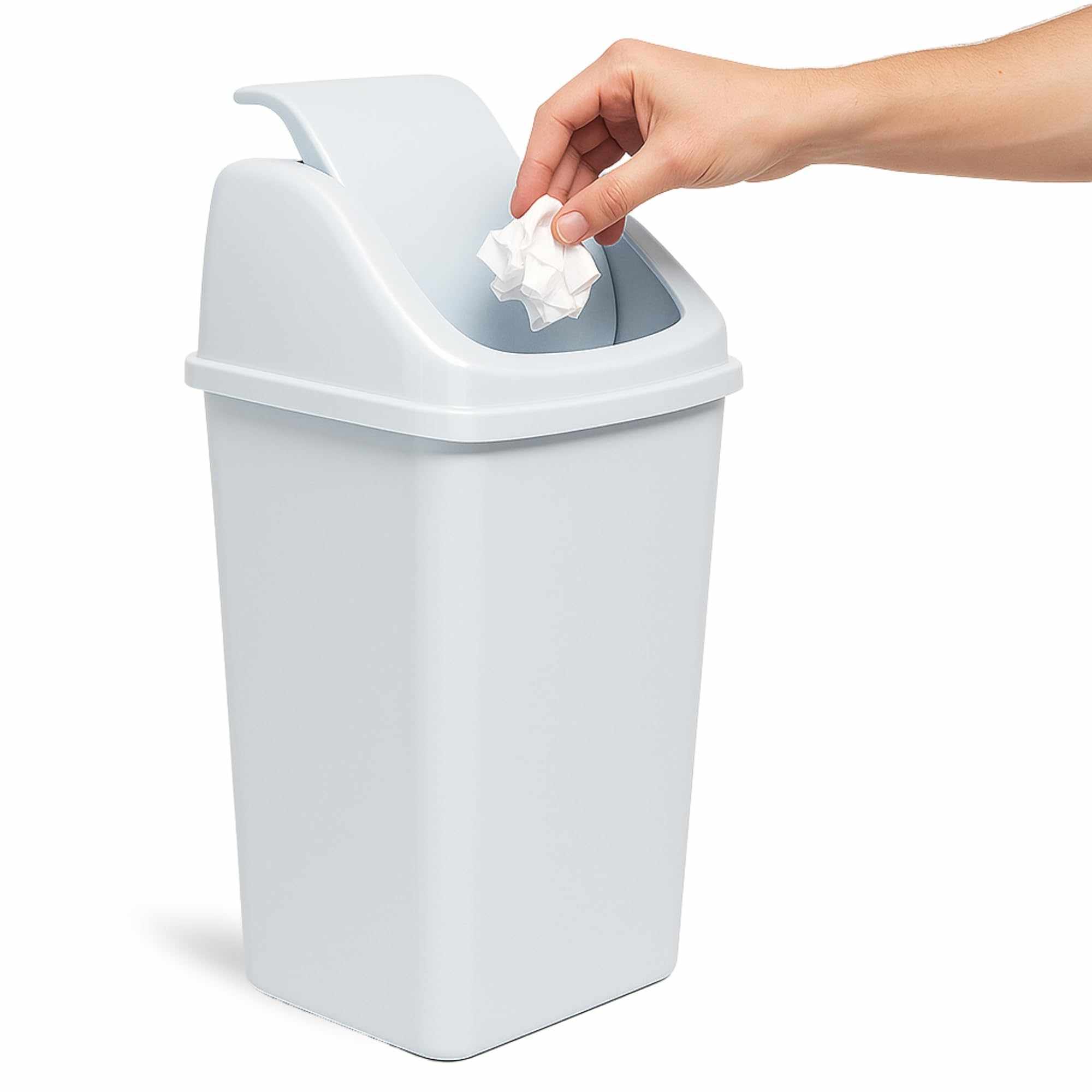 Papelera Basculante 30 Litros Blanco - imagen 1