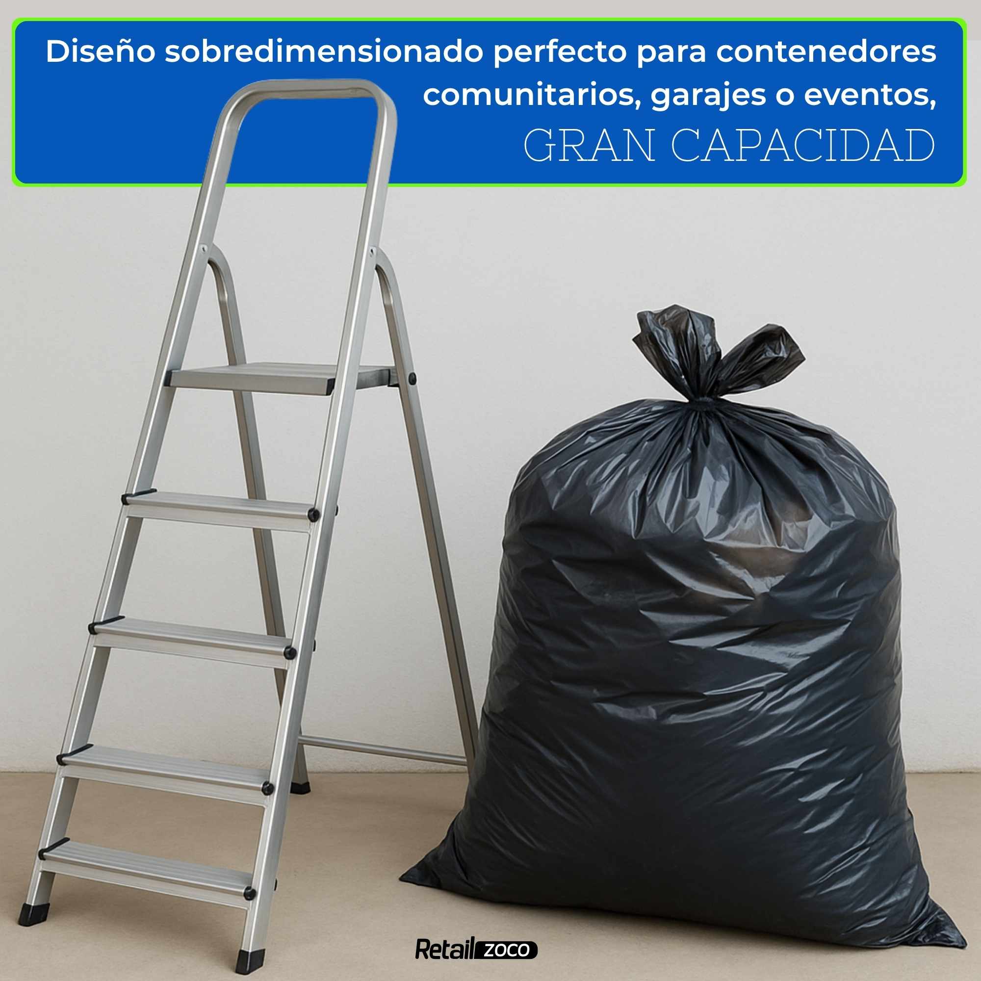 Bolsas de Basura Comunidad 85x105 cm Negro 100 Litros - imagen 4