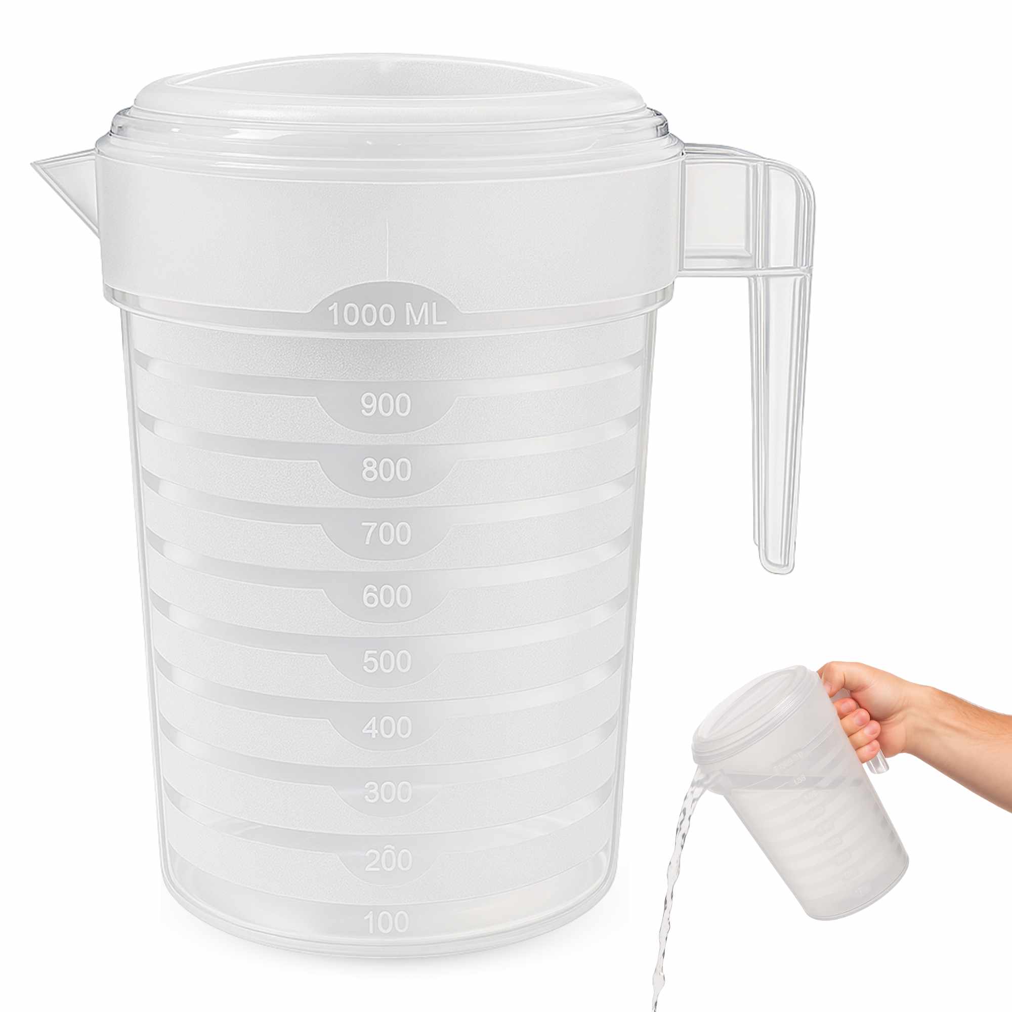 Jarra de plástico para agua 1 Litro Transparente - imagen 1
