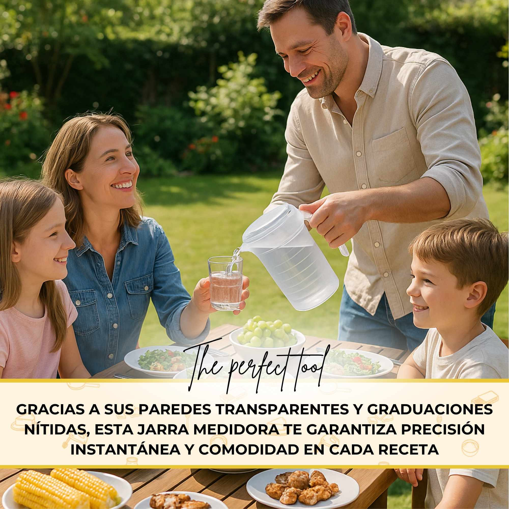 Jarra de plástico para agua 1 Litro Transparente - imagen 6