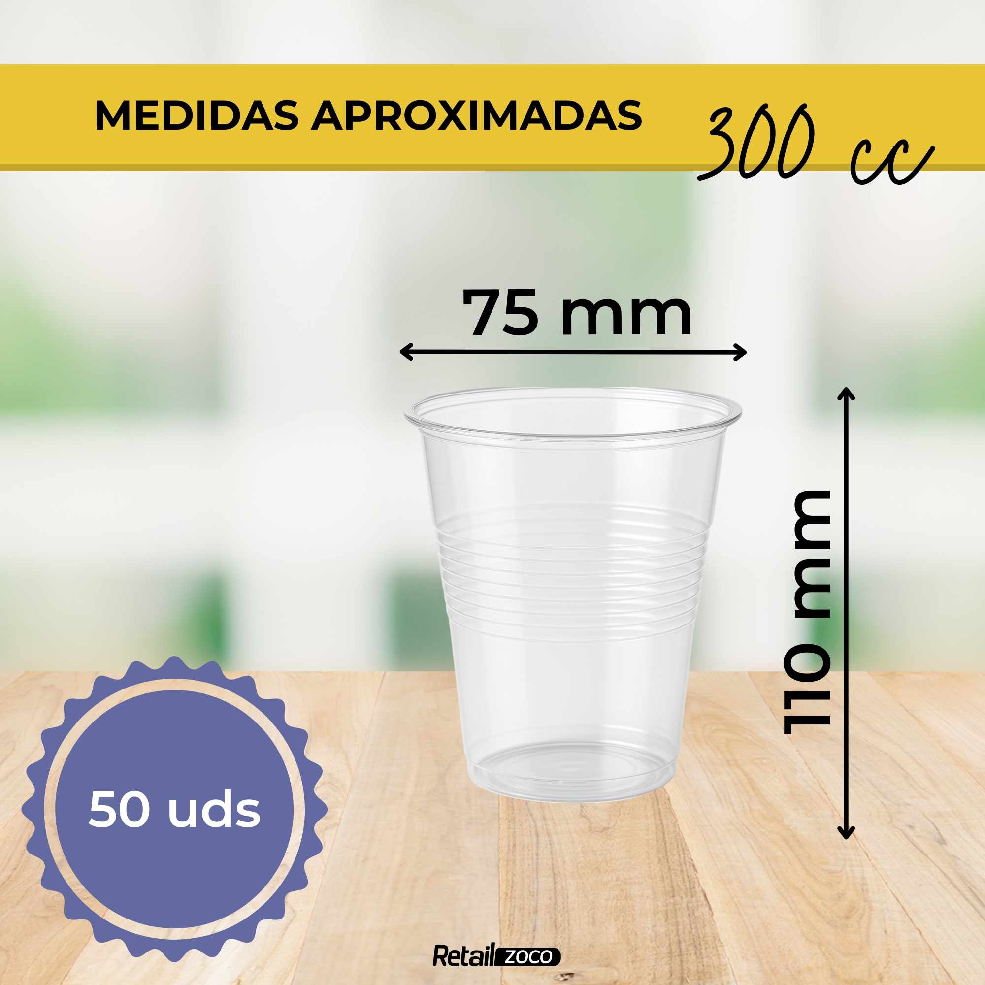 Vasos Desechables Plástico 300 cc 50 unidades transparentes - imagen 3
