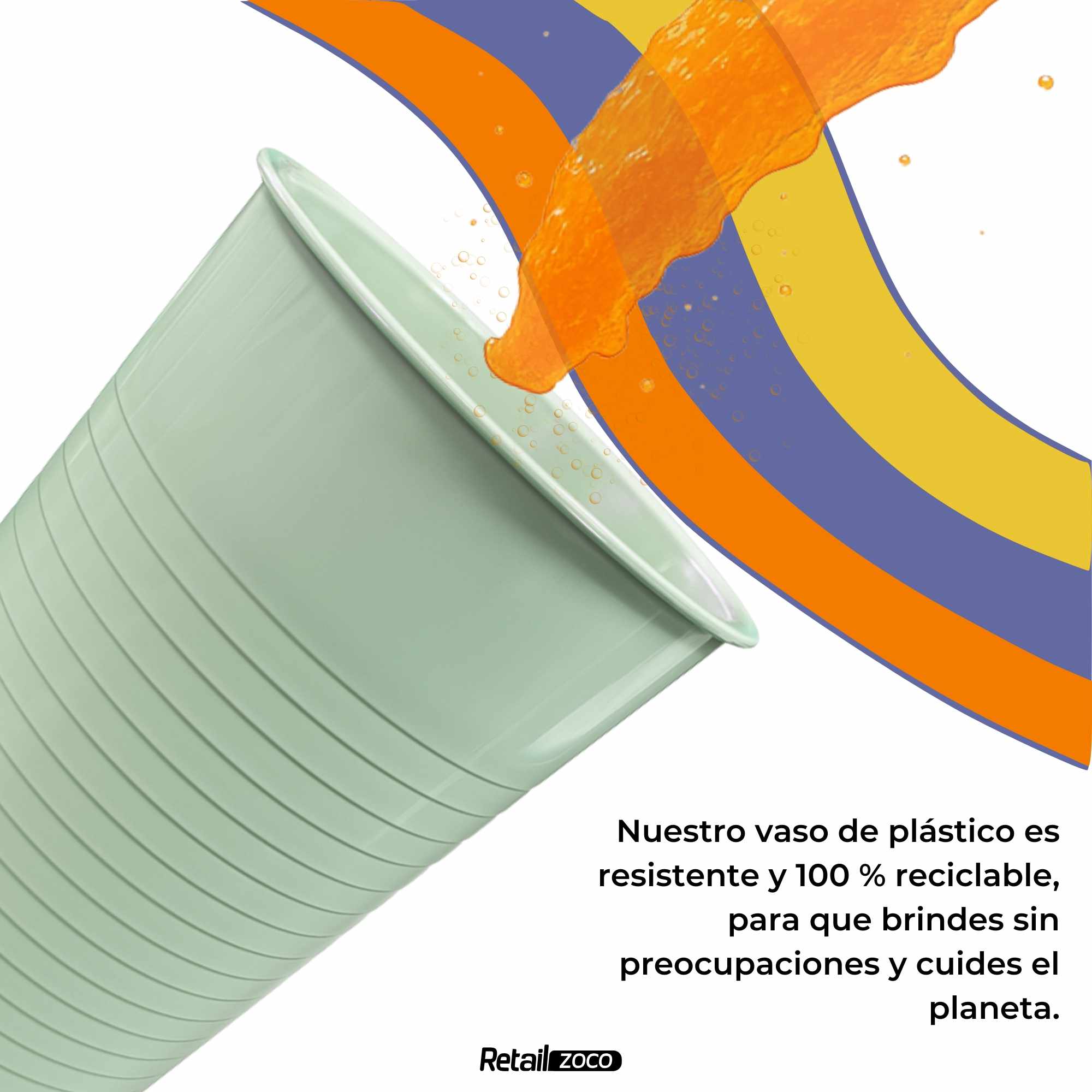 Vaso Reutilizables Plástico 200 cc unidades Color pastel - imagen 5