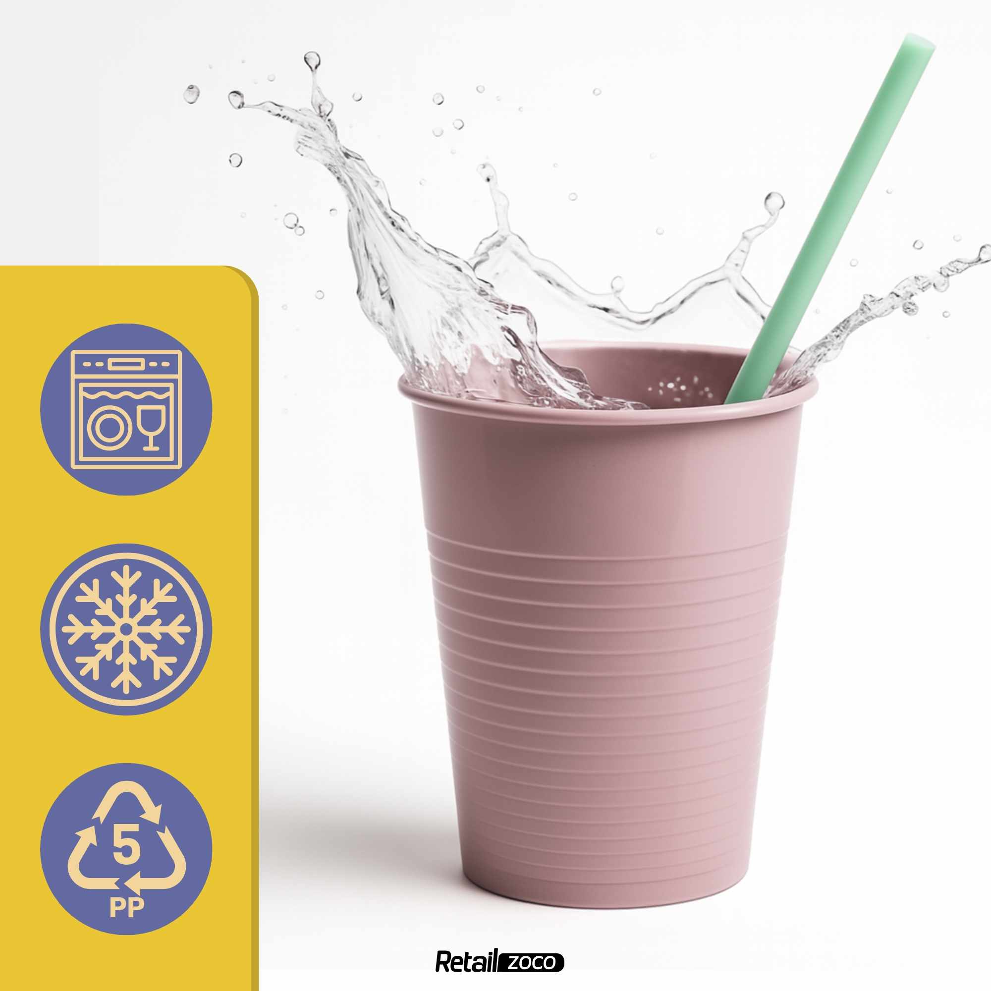 Vaso Reutilizables Plástico 200 cc unidades Color pastel - imagen 6
