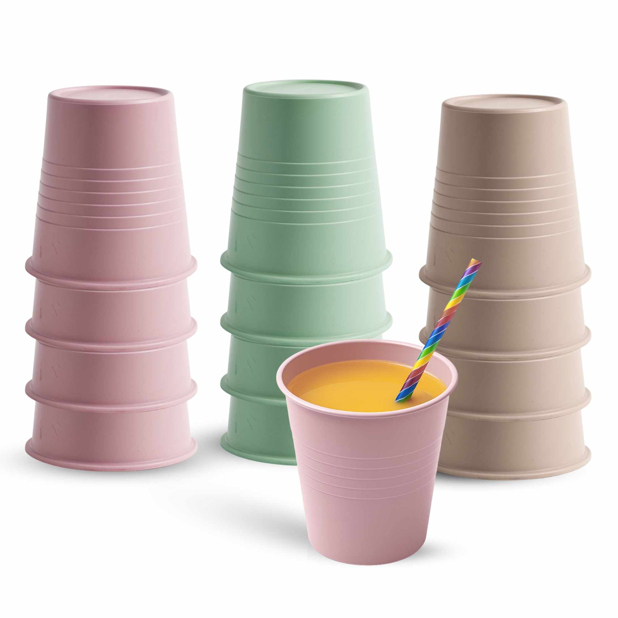 Vaso Reutilizables Plástico 120 cc unidades Color pastel
