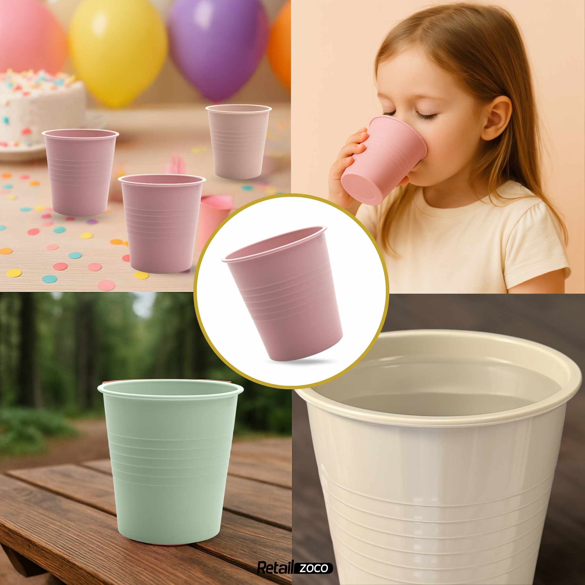 Vaso Reutilizables Plástico 120 cc unidades Color pastel - imagen 4