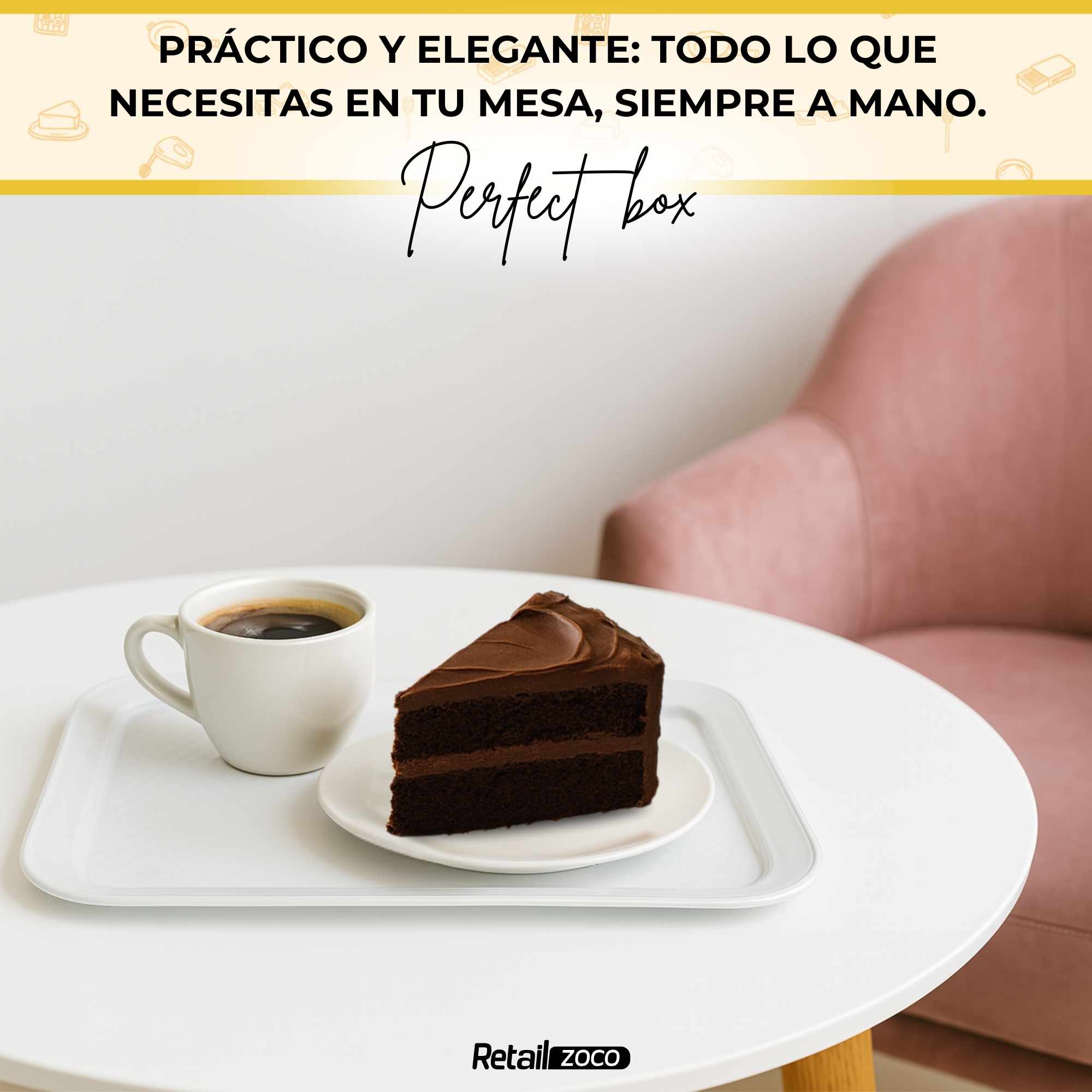 Bandeja de plástico 26 X 37,5 Cm blanco - imagen 6