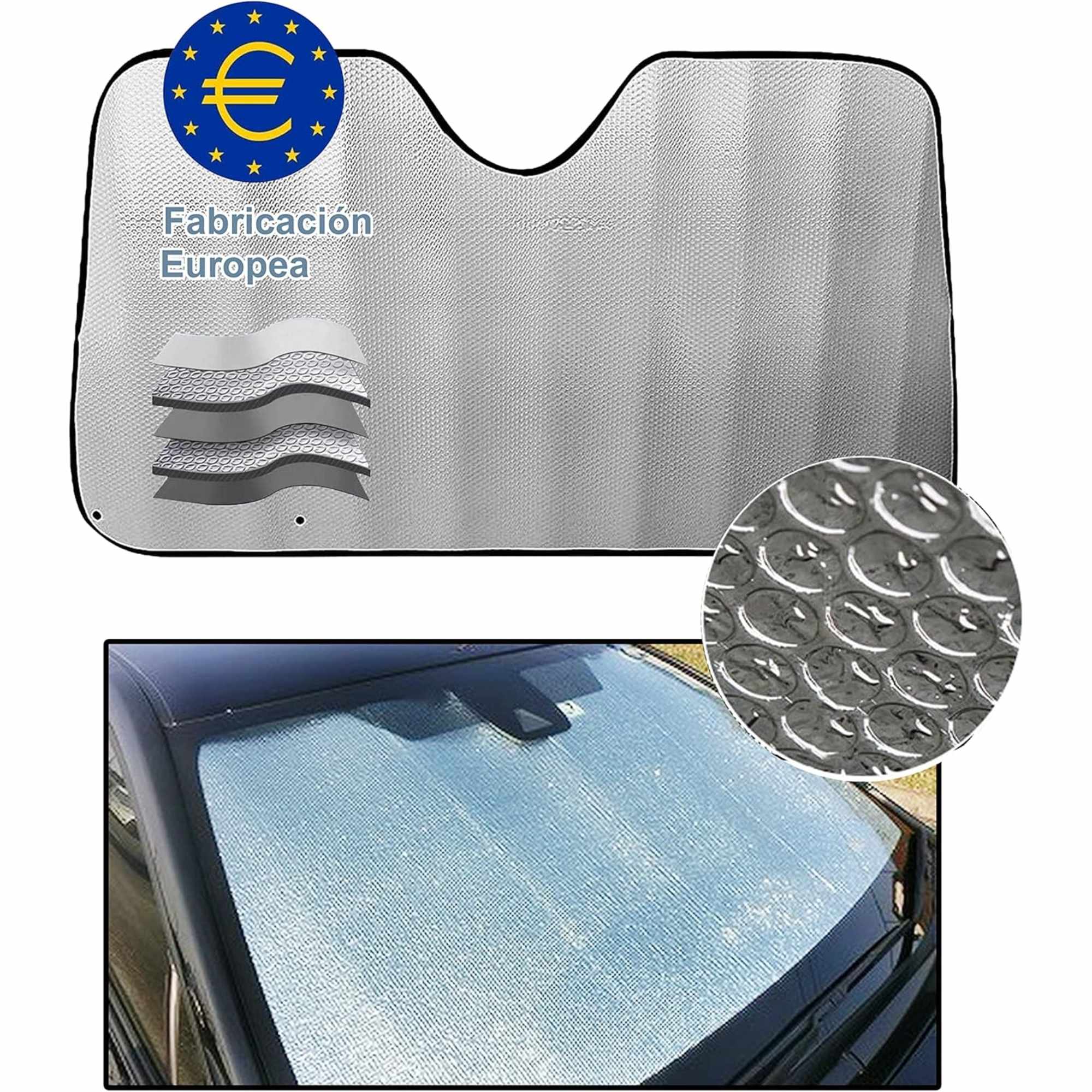 Parasol para parabrisas delantero plegable 150x90 cm Premium 300 gramos - imagen 4