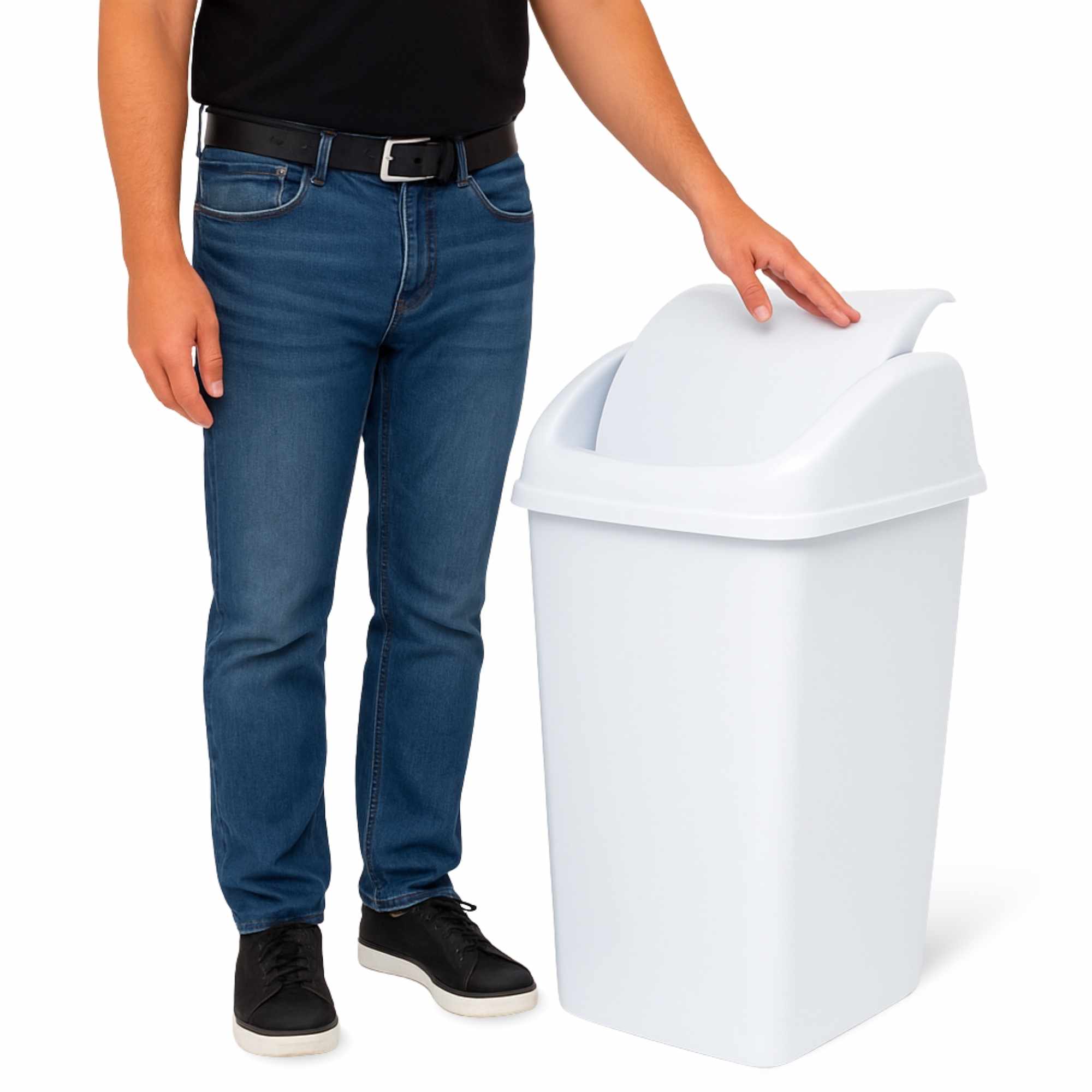 Papelera Basculante 50 Litros Blanco
