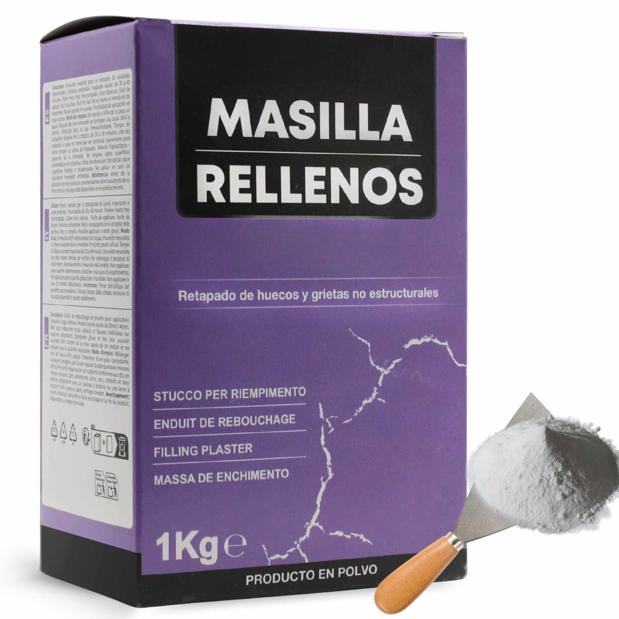 Masilla rellenos en polvo color blanco 1 Kg - imagen 1