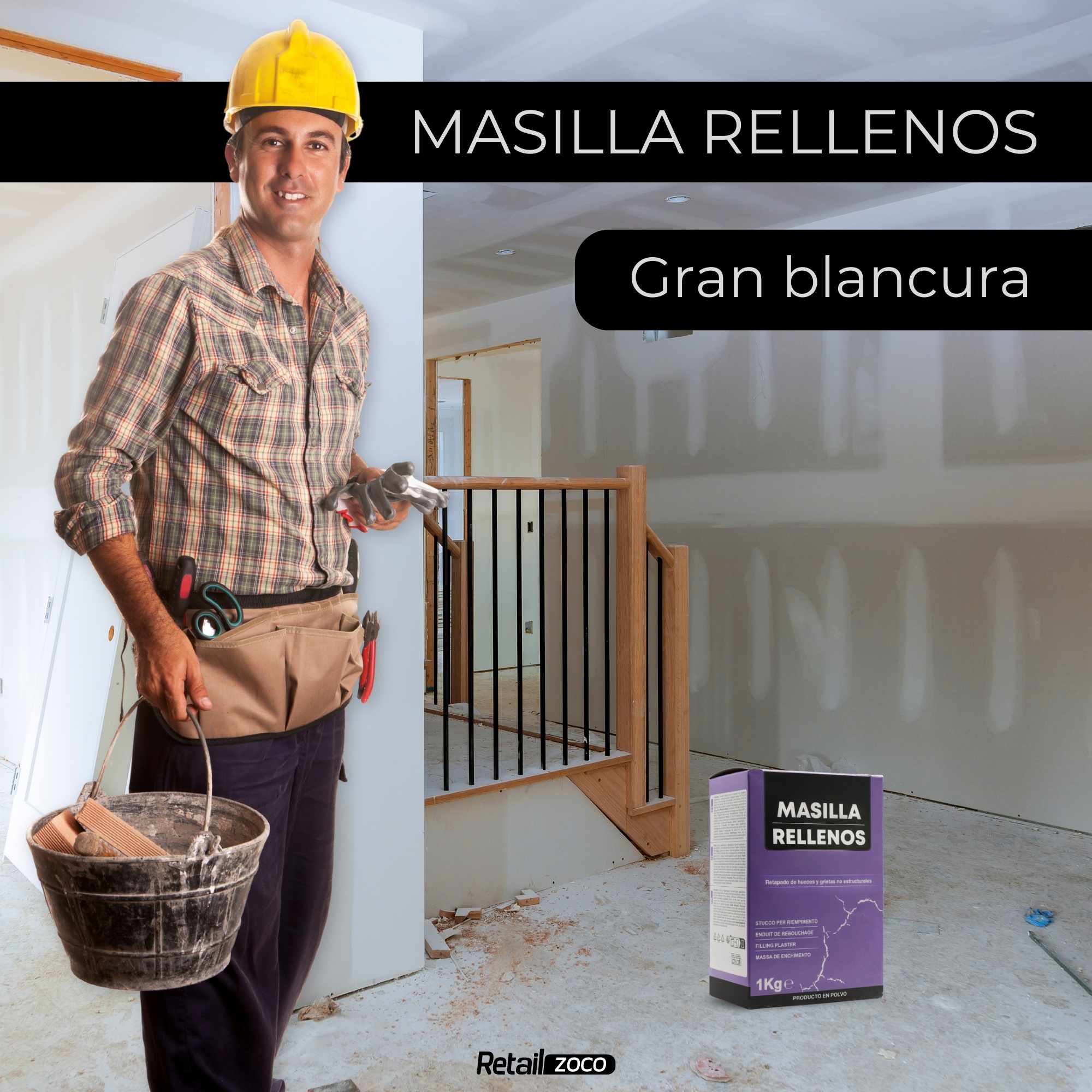 Masilla rellenos en polvo color blanco 1 Kg - imagen 2
