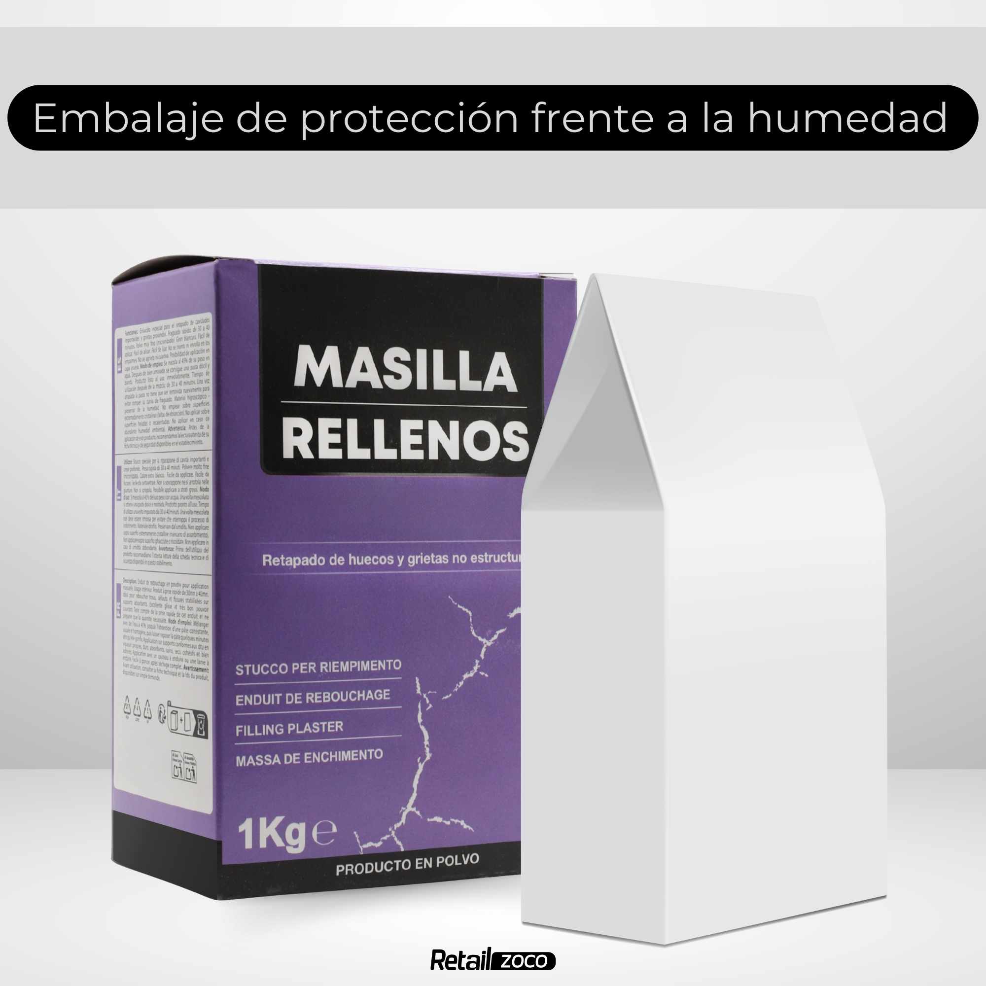 Masilla rellenos en polvo color blanco 1 Kg - imagen 6