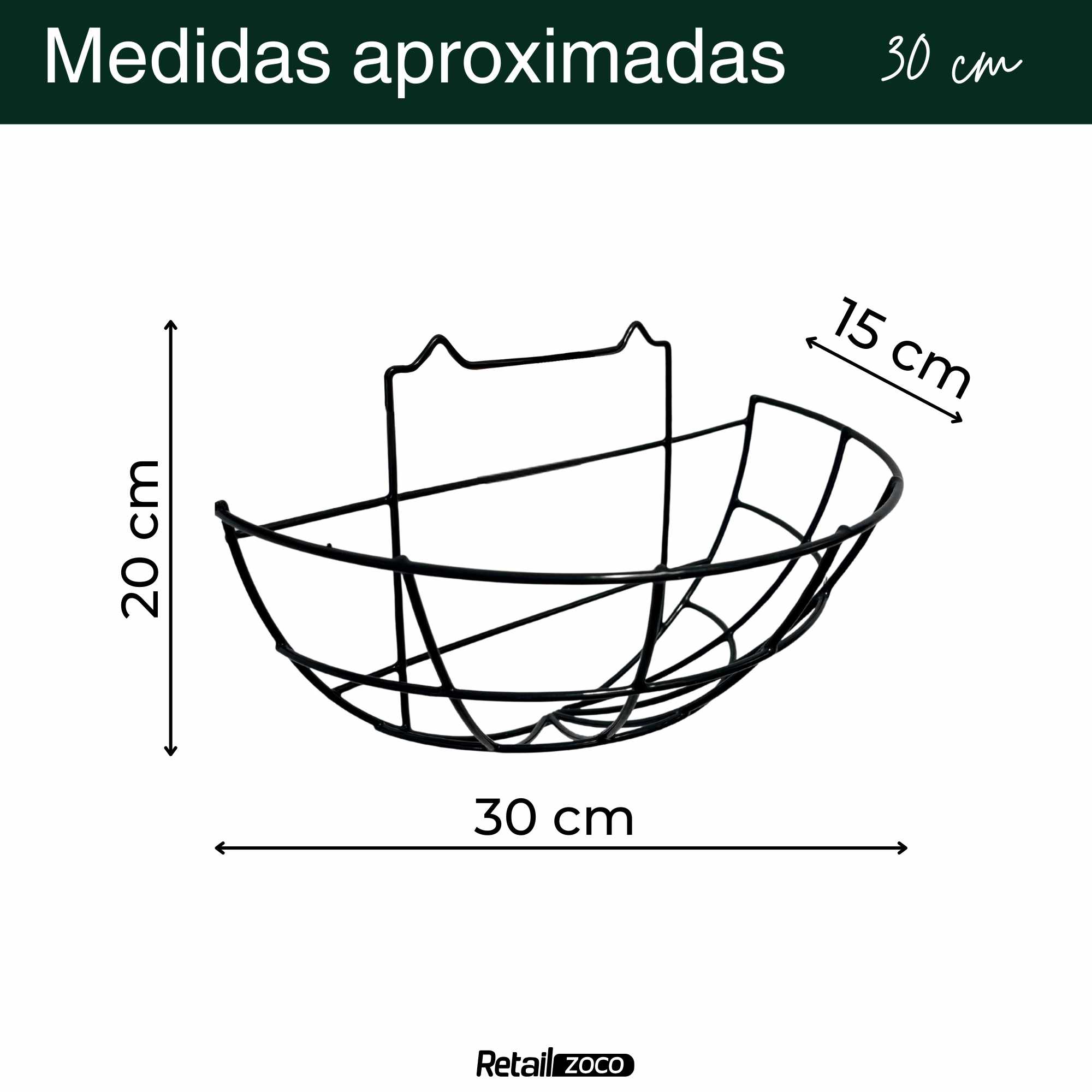 Macetero de coco colgante pared diámetro 30 cm tipo 1 - imagen 3