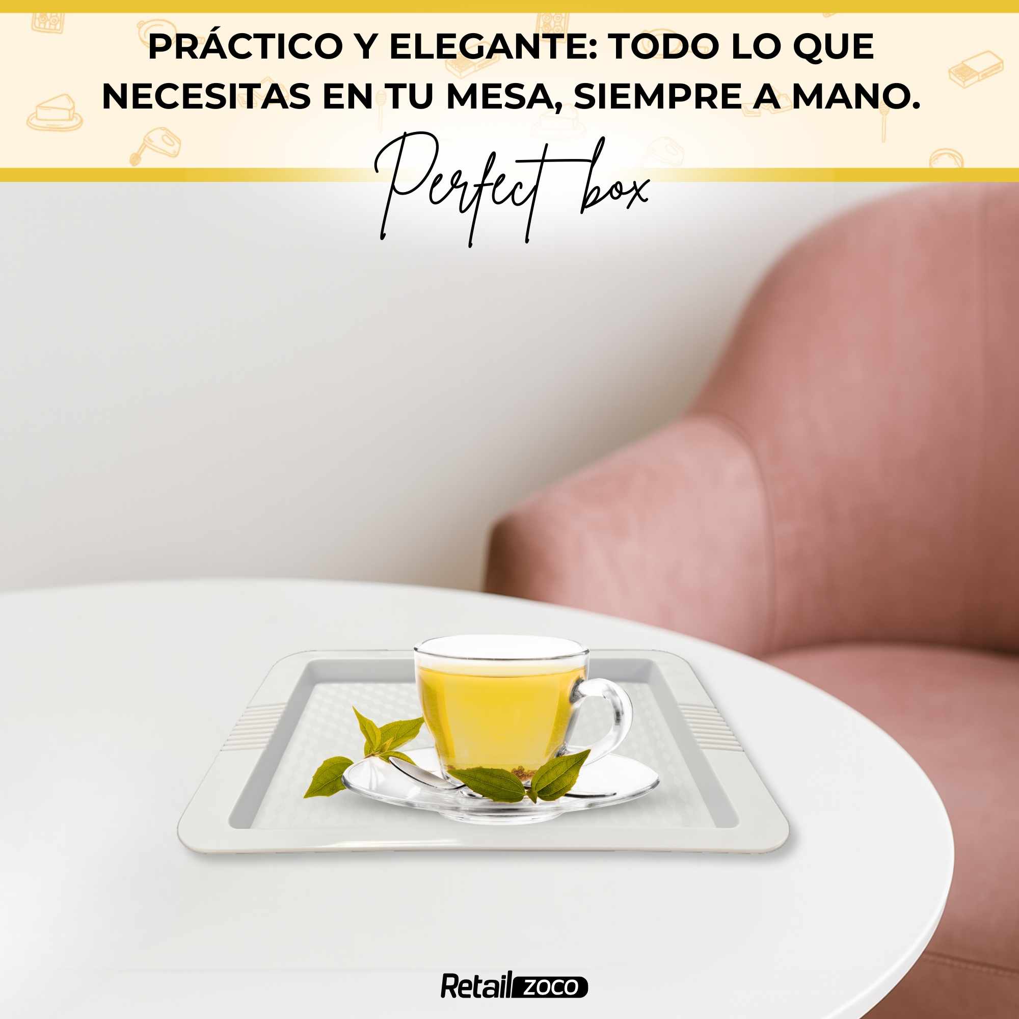 Bandeja de plástico 20 X 30 cm blanco - imagen 6