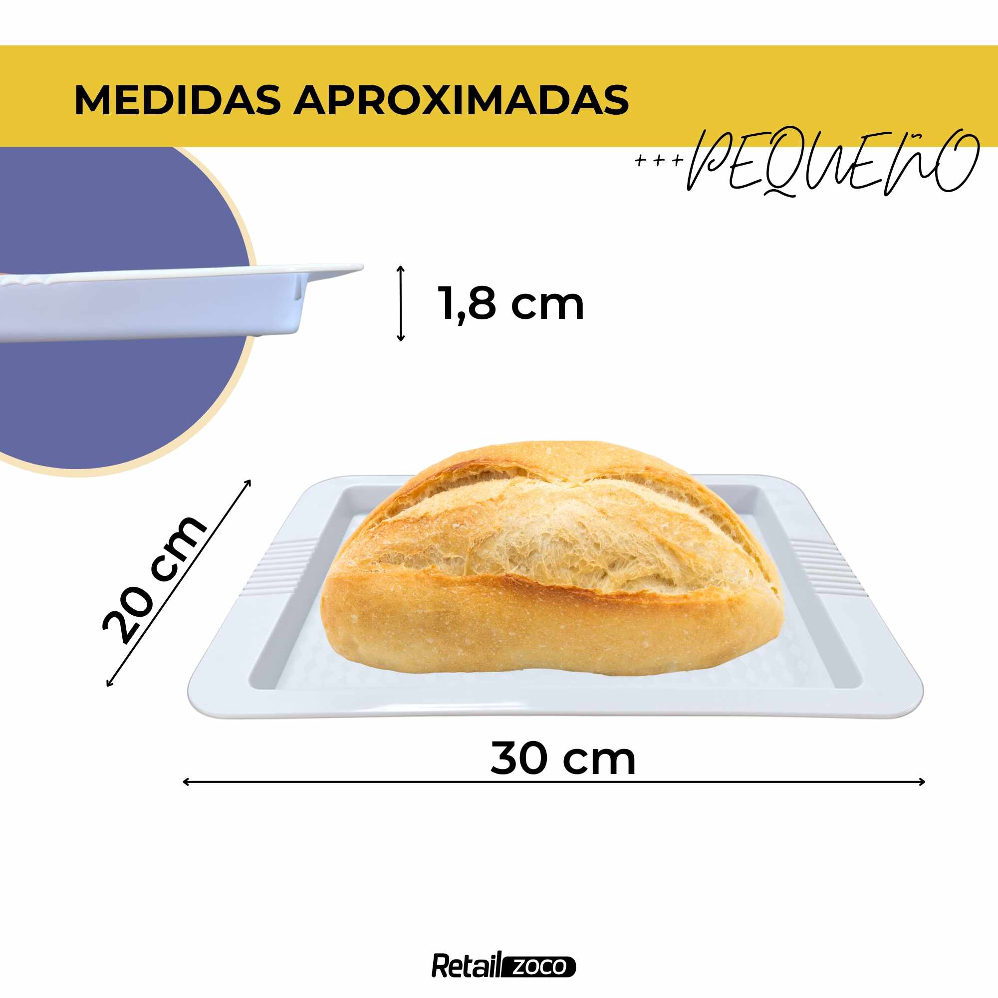 Bandeja de plástico 20 X 30 cm blanco - imagen 5