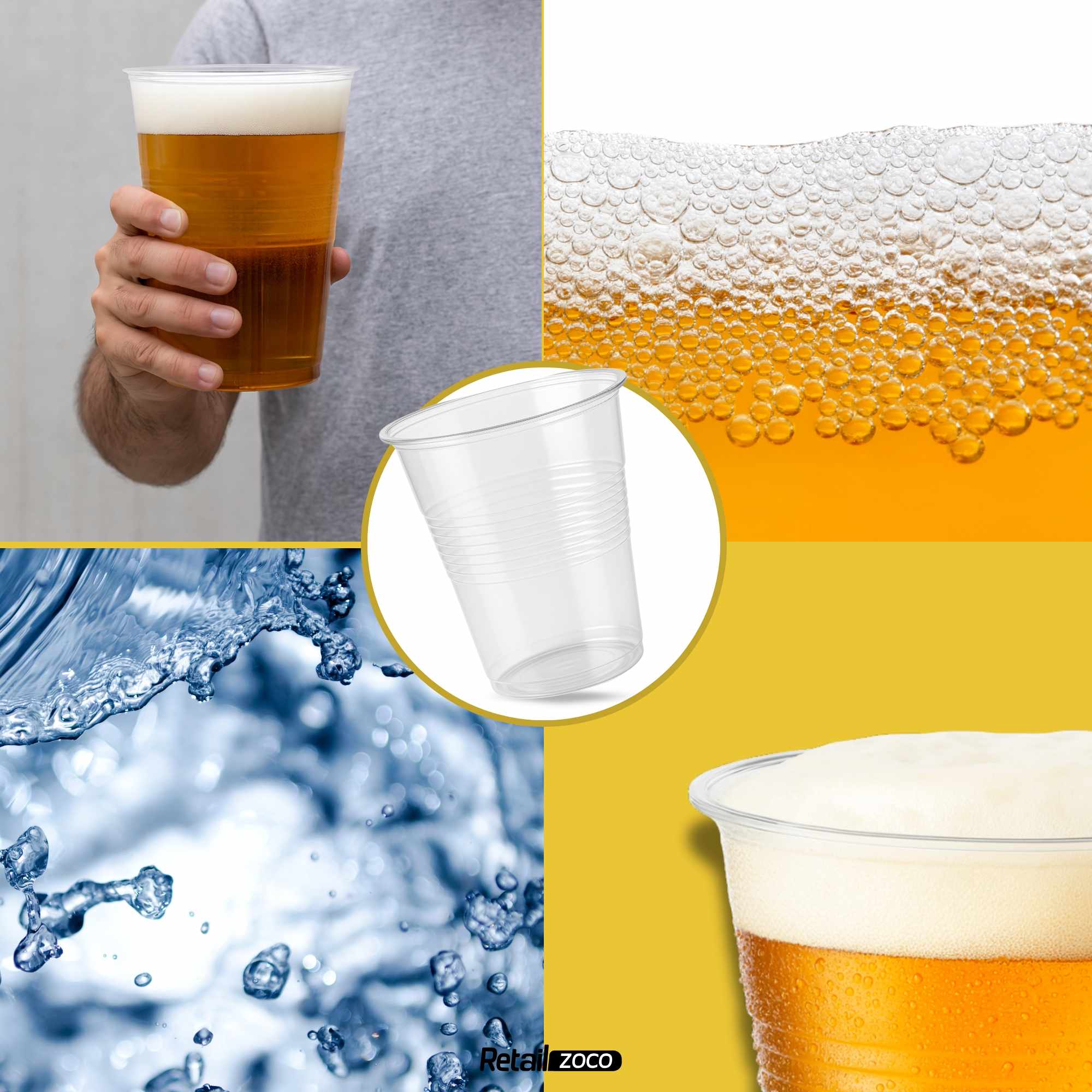 Vasos Desechables Plástico 1000 Cc 50 Unidades Transparentes - imagen 5