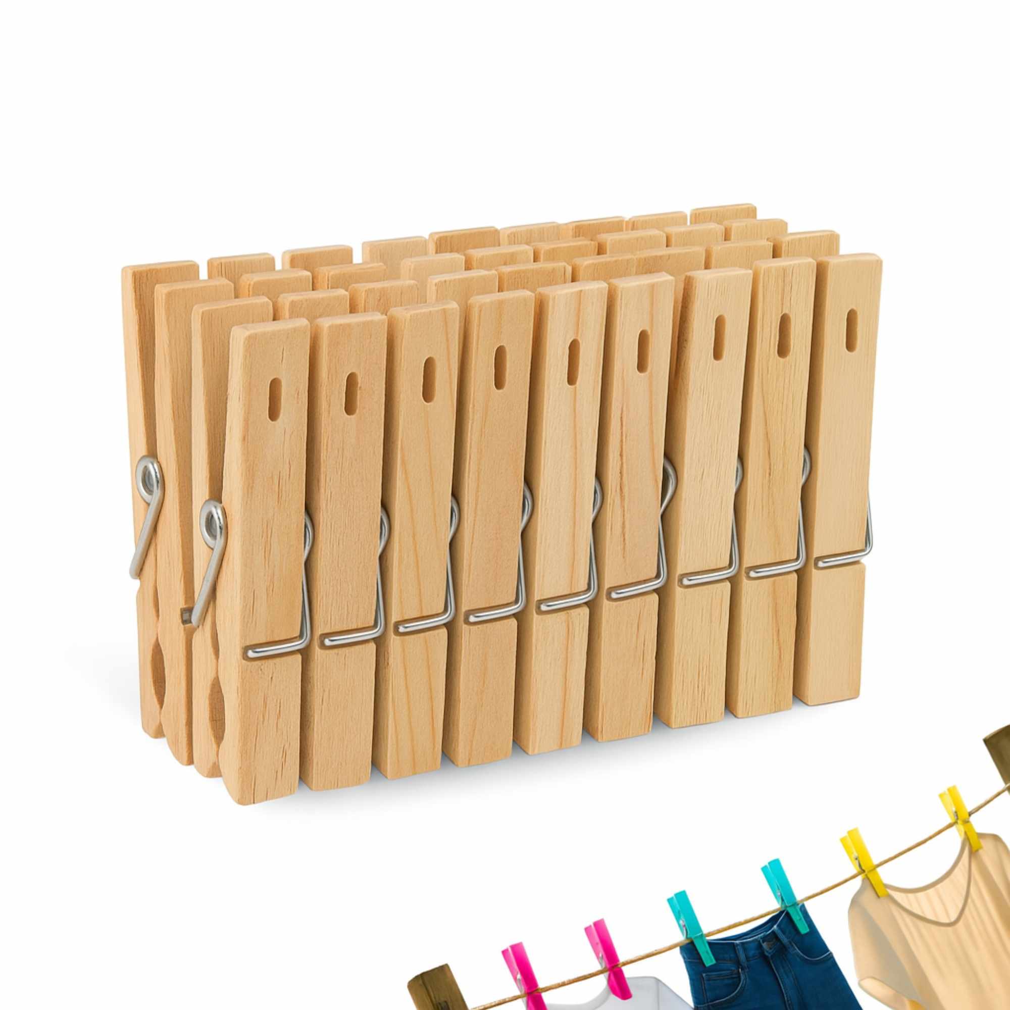 Pinzas de madera para tender la ropa 24 unidades - imagen 1