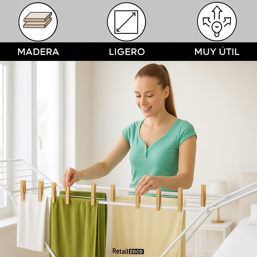 Pinzas de madera para tender la ropa 24 unidades - imagen 4