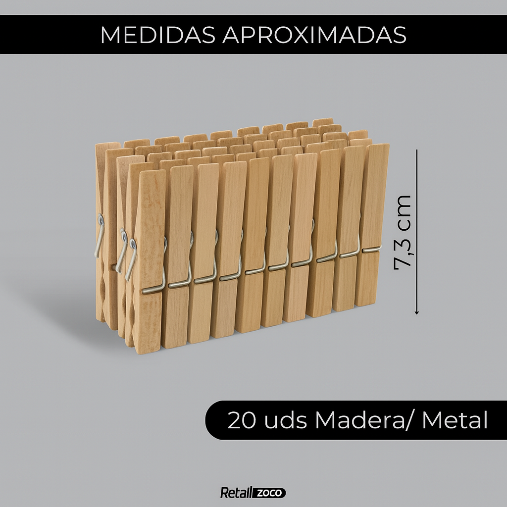 Pinzas de madera para tender la ropa 24 unidades - imagen 5