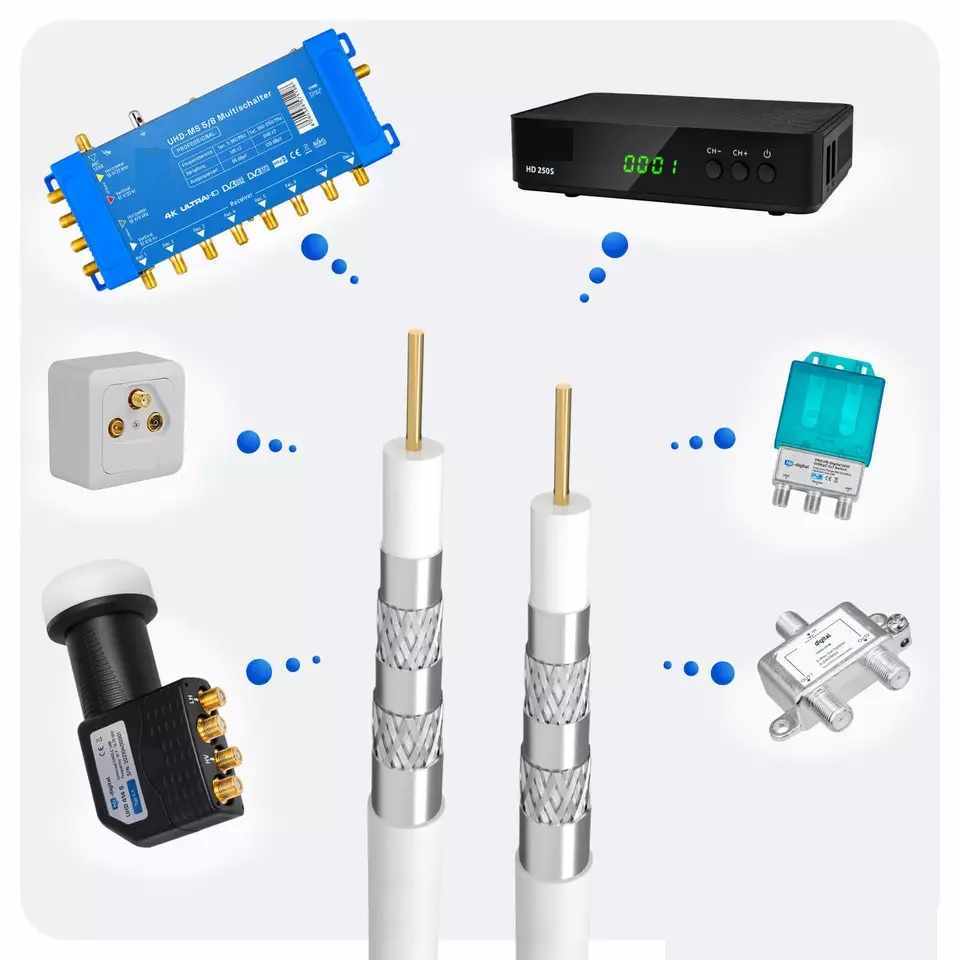 Cable antena coaxial doble blindaje 5 mm 50 Metros Blanco - imagen 3