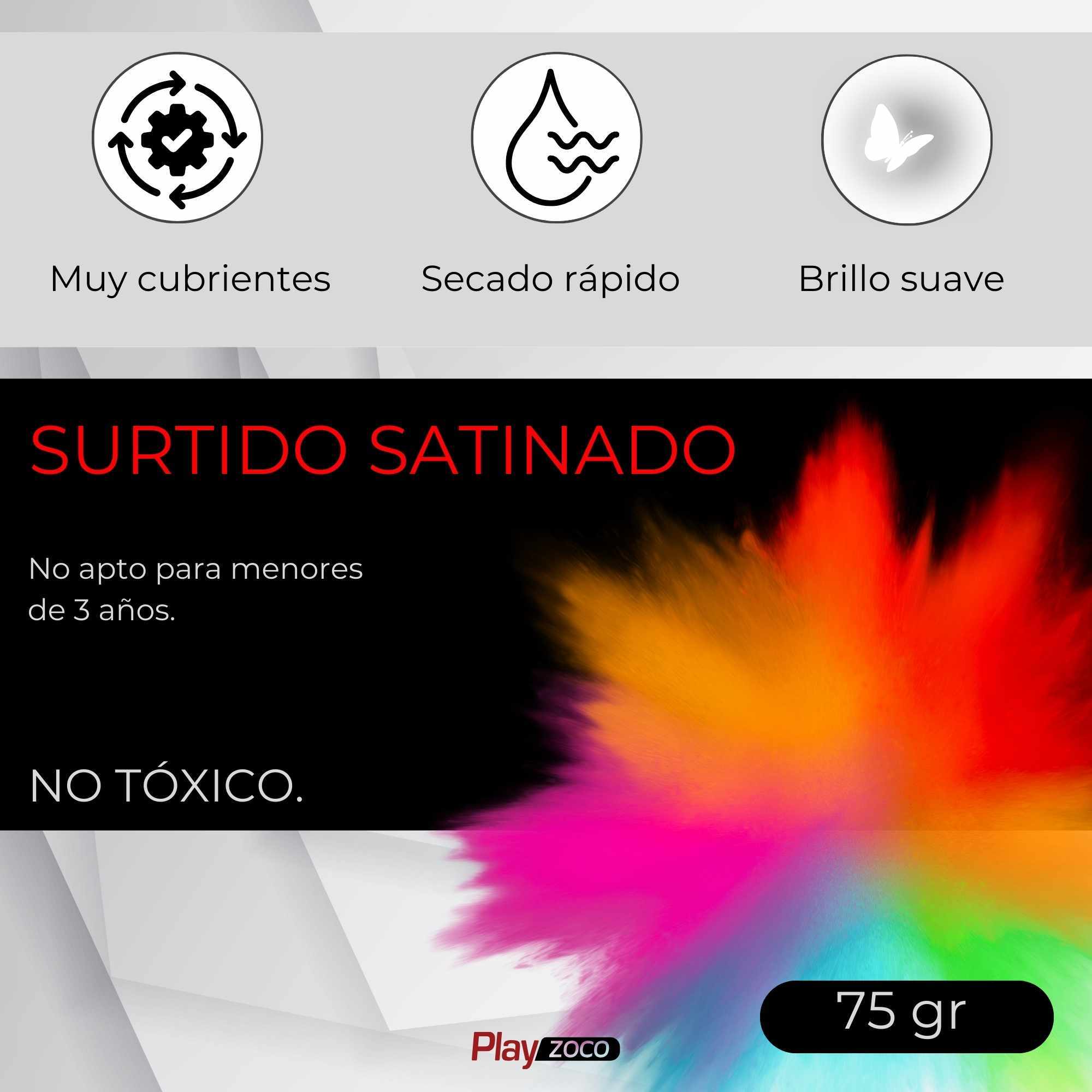 Pack Pinturas acrilicas Satinadas de Color Negro para lienzos y Manualidades 75 ml - imagen 5