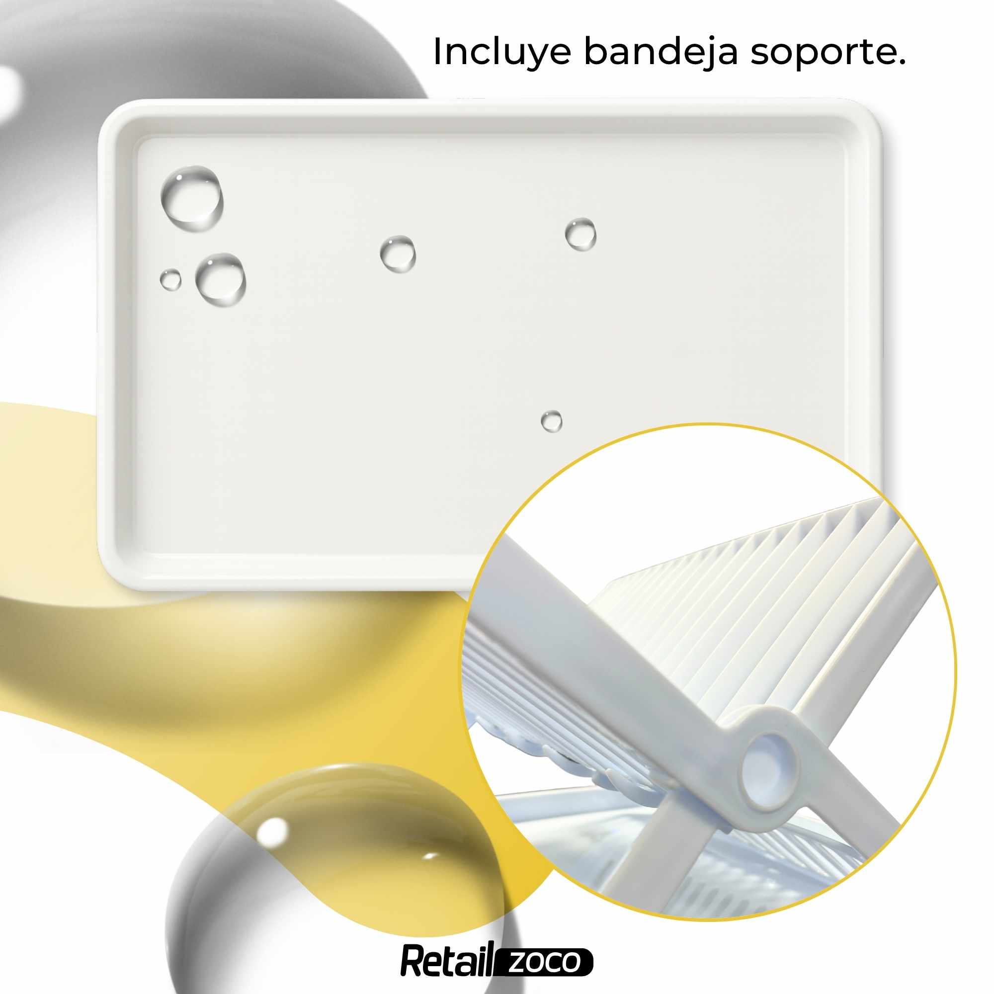 Escurreplatos plástico plegable con bandeja blanco - imagen 5