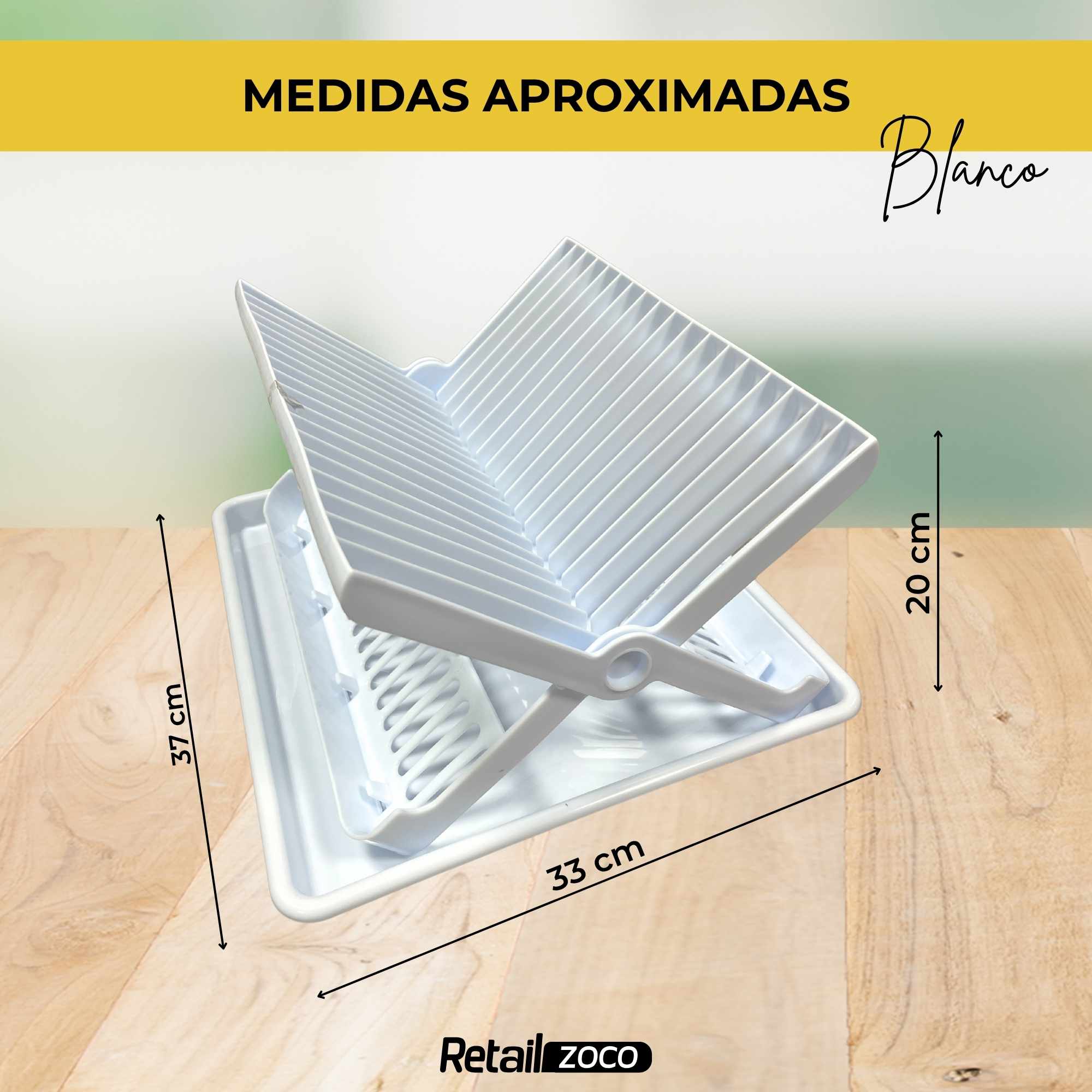 Escurreplatos plástico plegable con bandeja blanco - imagen 6