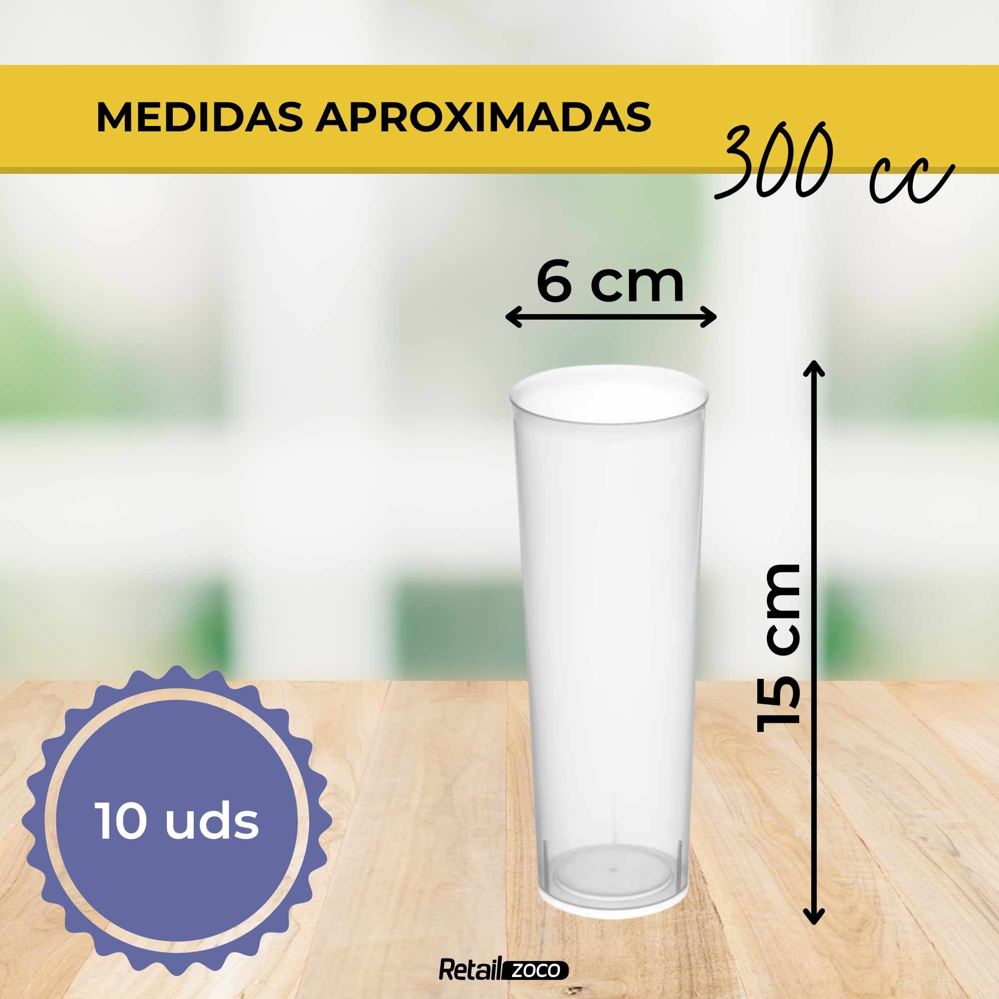 Vasos de tubo Plástico duro 300 Cc 10 Unidades - imagen 3