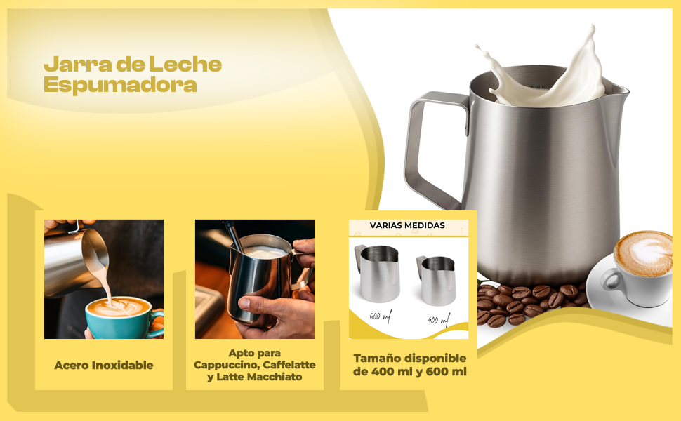 Banner - Jarra de Leche de Acero Inoxidable 400 ml