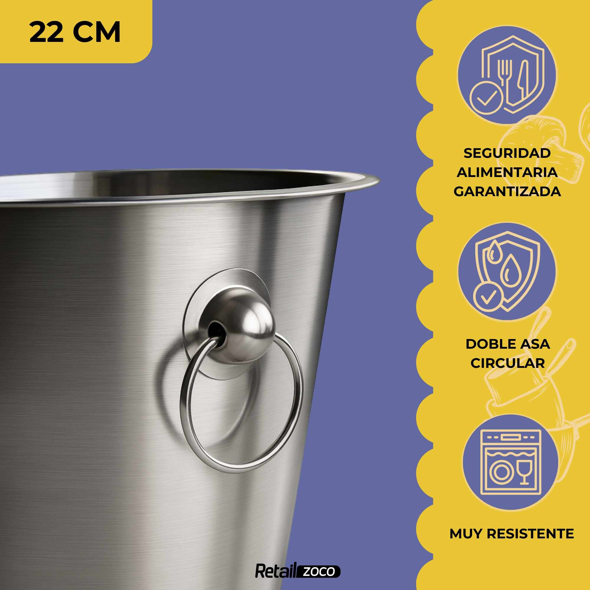 Champanera con Asas de Acero Inoxidable - imagen 3
