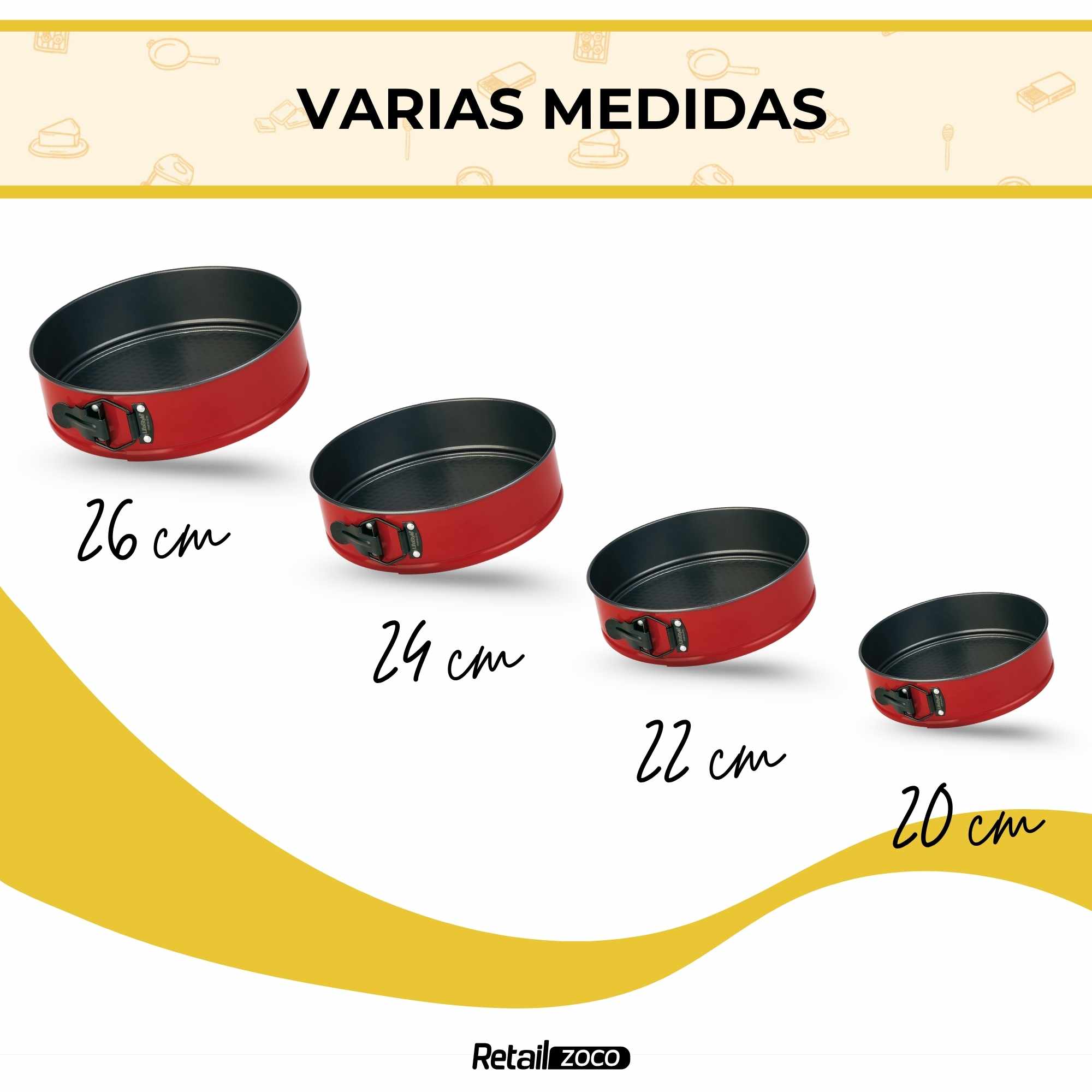 Molde para horno redondo Clip-Clap desmontable triple capa 26 cm Burdeos - imagen 6