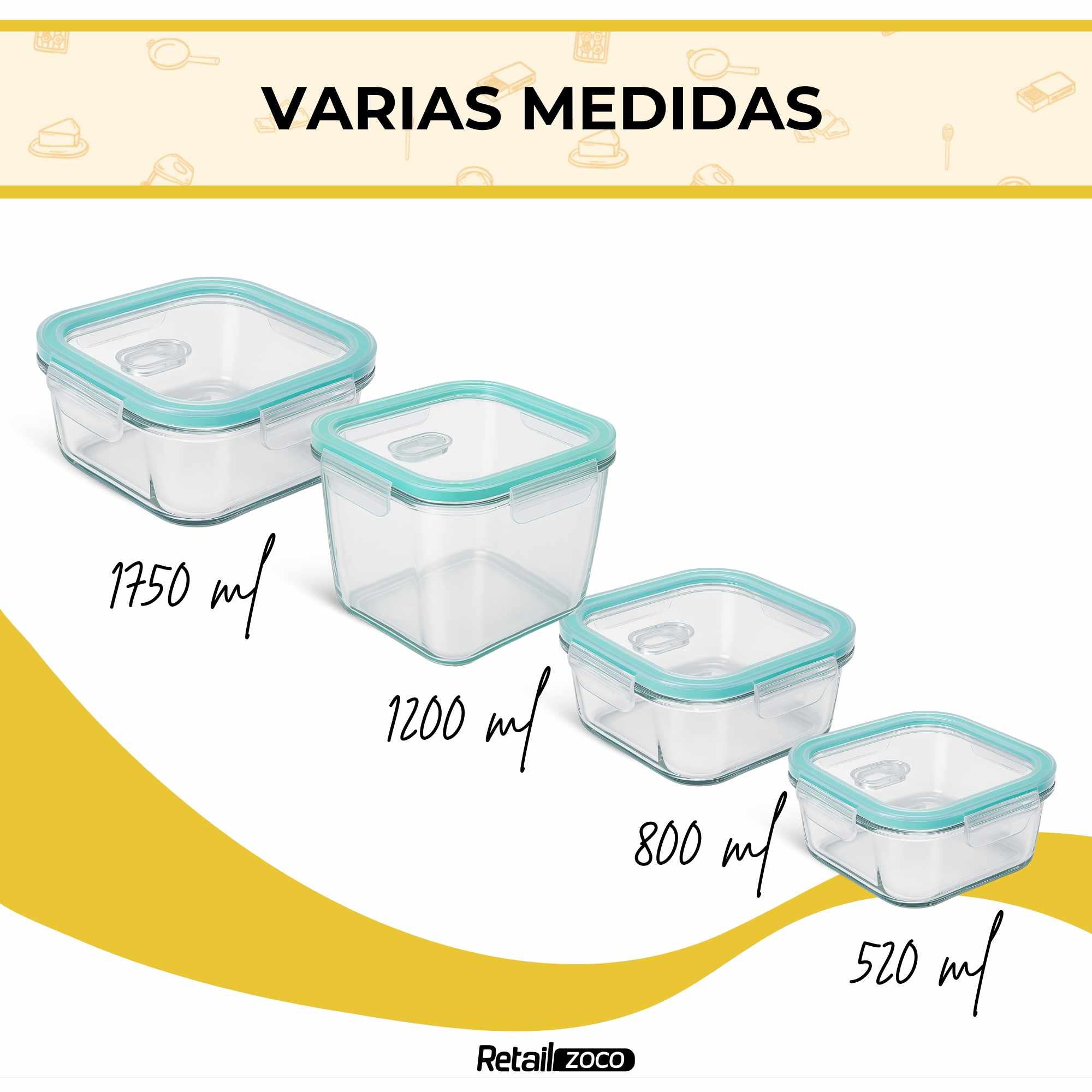 Fiambrera de Cristal con Cierre Hermético y Válvula de Vapor 800 ml - imagen 6