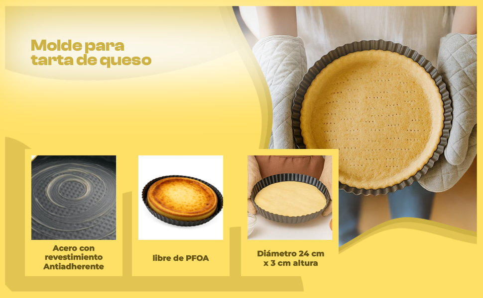 Banner - Molde para tarta de queso antiadherente 24 cm
