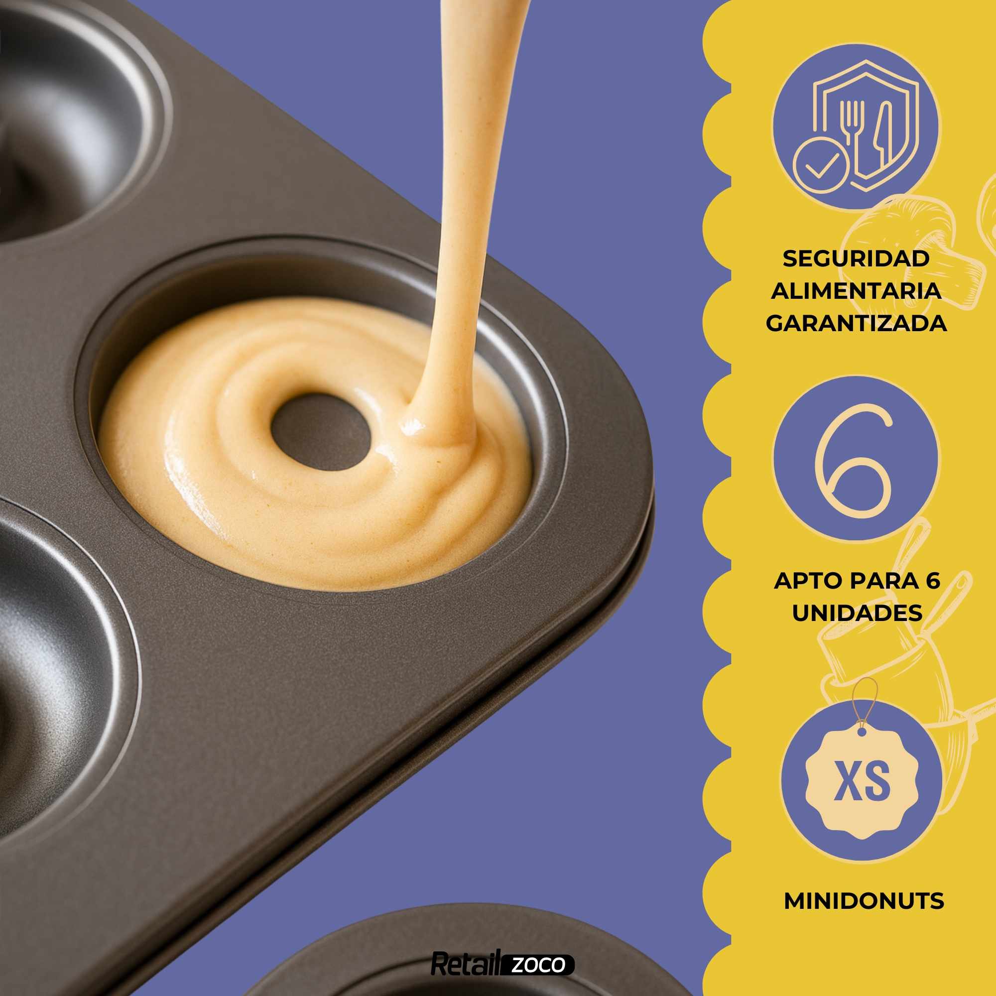 Molde para donuts con 6 cavidades de 6.5 cm diámetro - imagen 3