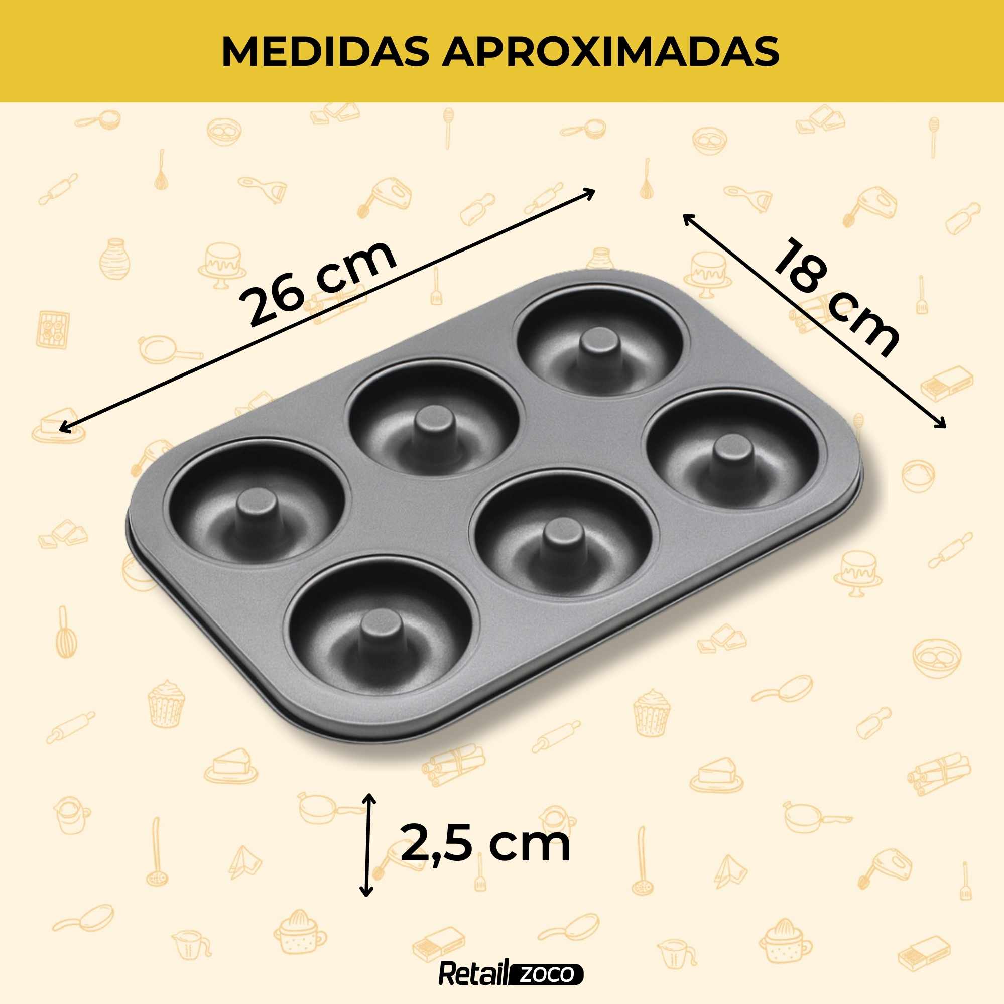Molde para donuts con 6 cavidades de 6.5 cm diámetro - imagen 4