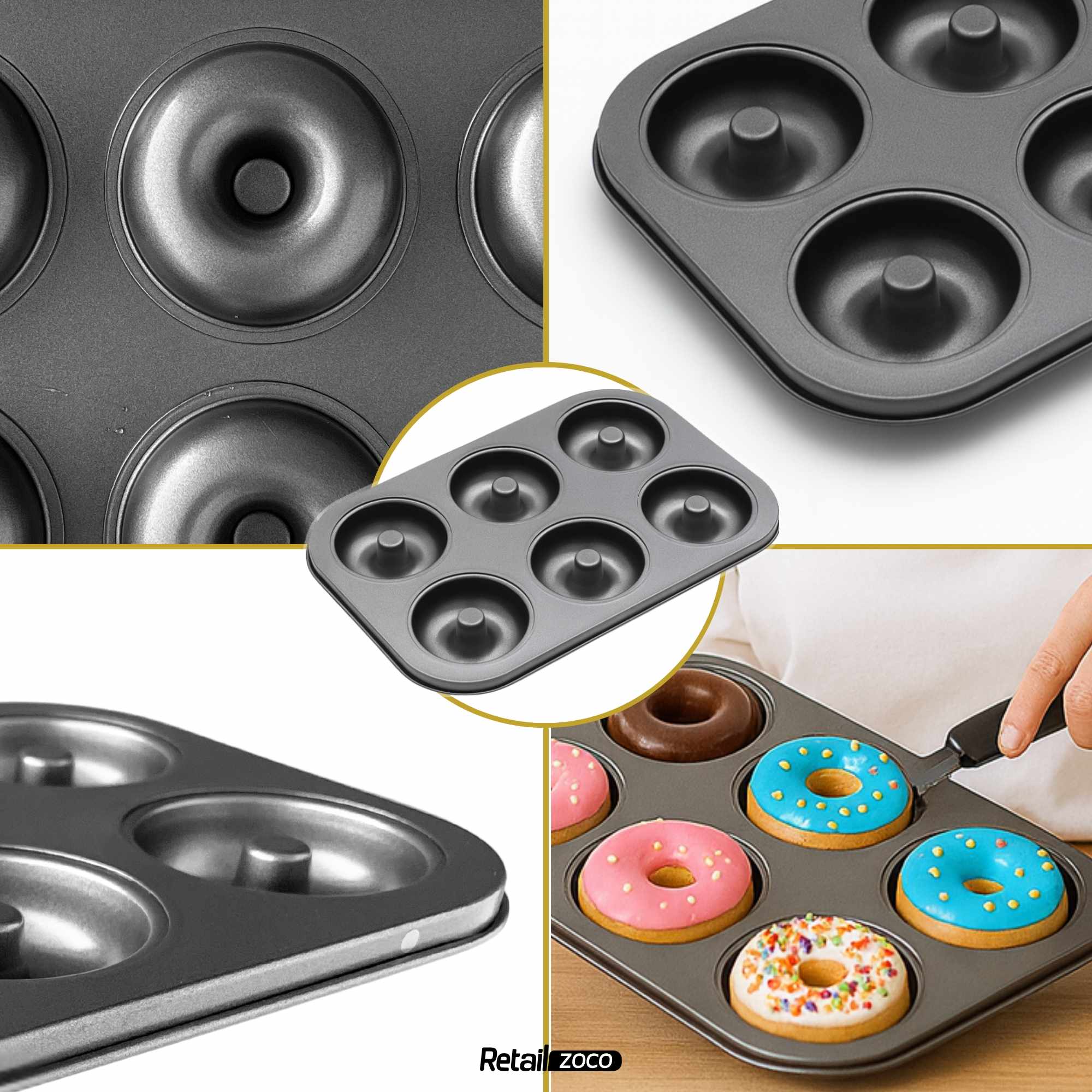 Molde para donuts con 6 cavidades de 6.5 cm diámetro - imagen 6