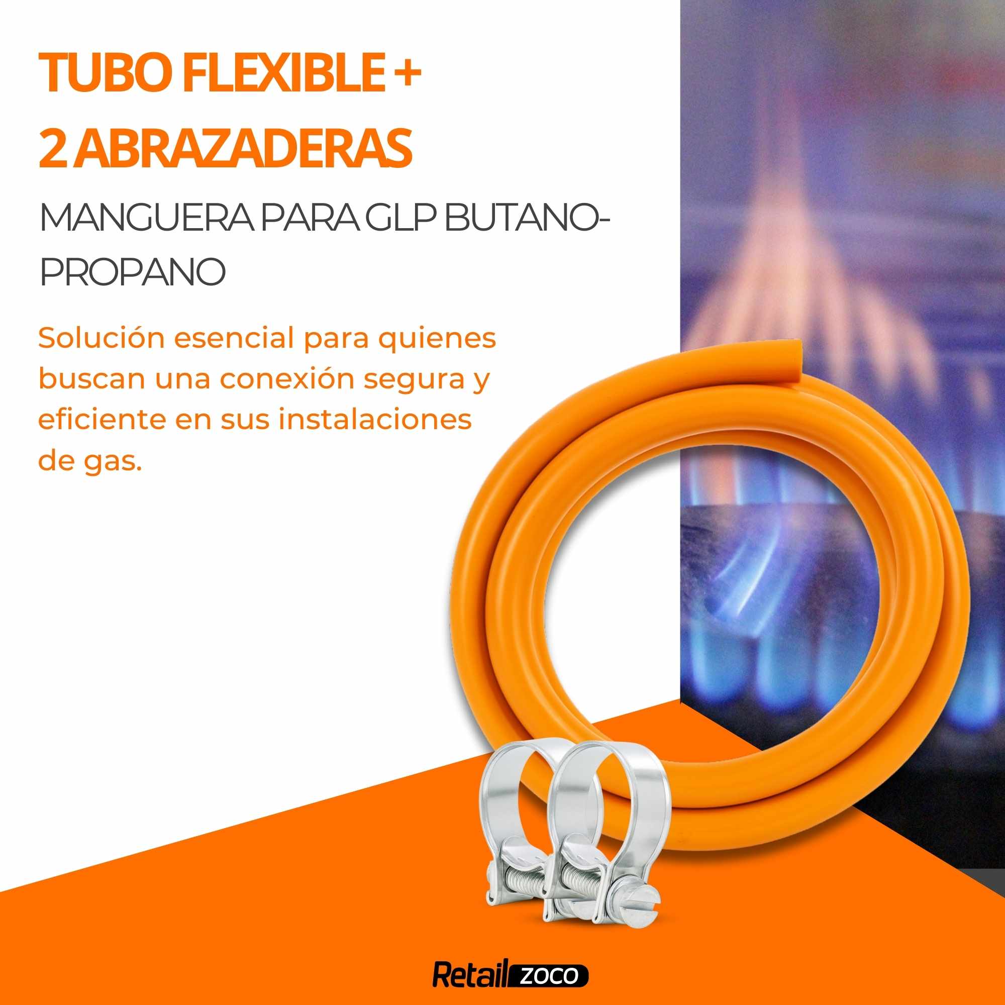 Kit Tubería homologada de Gas Butano 1.5 Metros - imagen 2
