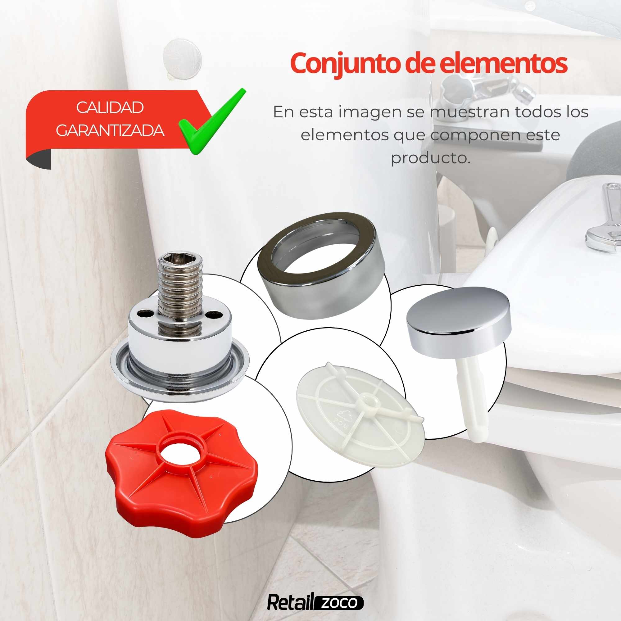Pulsador cisterna simple descarga cromado - imagen 5